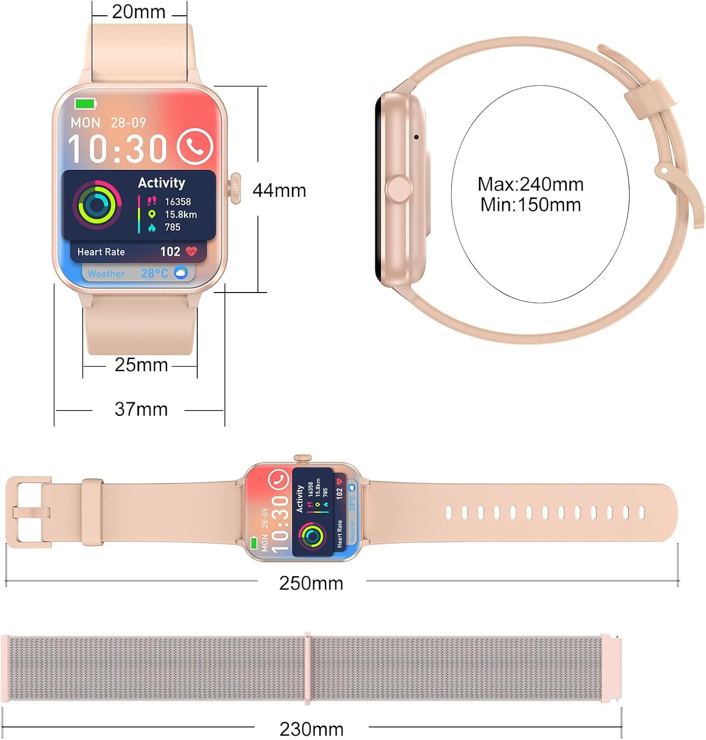 Thumbnail 6 de Blackview Smartwatch Uomo Donna: chiamate Bluetooth, schermo 1,85'' e monitoraggio salute