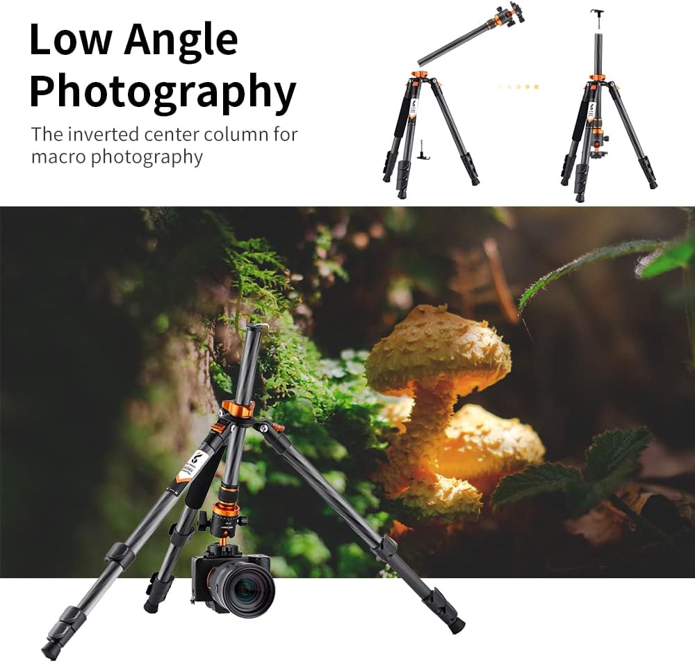 Thumbnail 6 de K&F Concept 63" Carbon Fiber Tripod with Detachable Monopod and BH-28L Ball Head