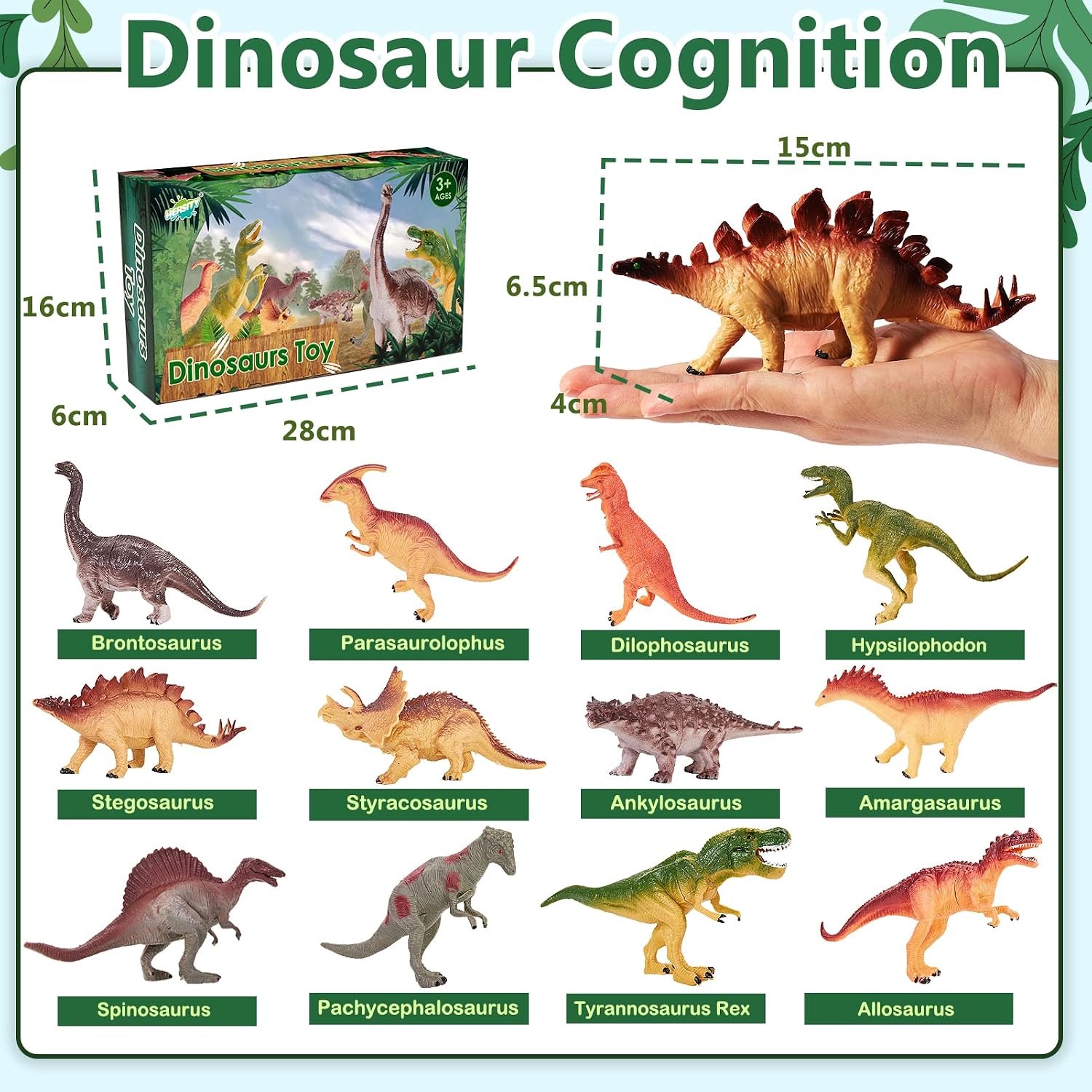 Thumbnail 4 de HERSITY Dinosaur Toys 12 PCS 6–7 inch set