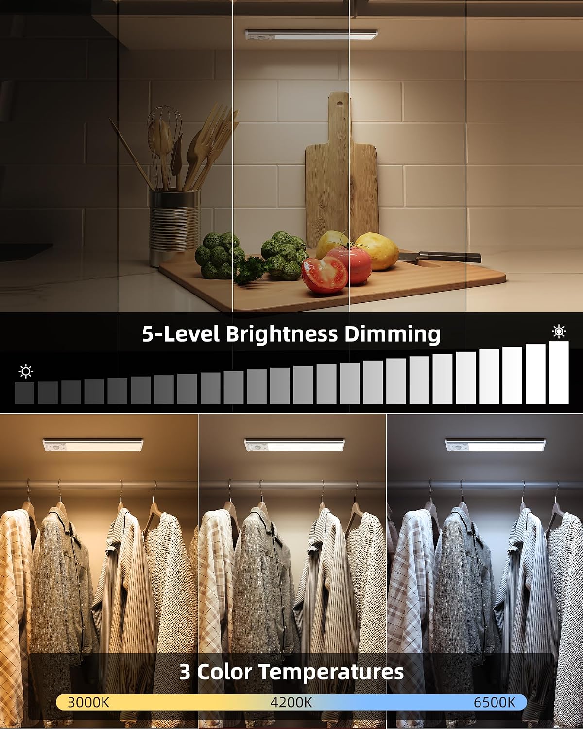 Thumbnail 3 de EZVALO EZL2401A-20 onderkastverlichting met bewegingssensor, dimbaar, 2 stuks