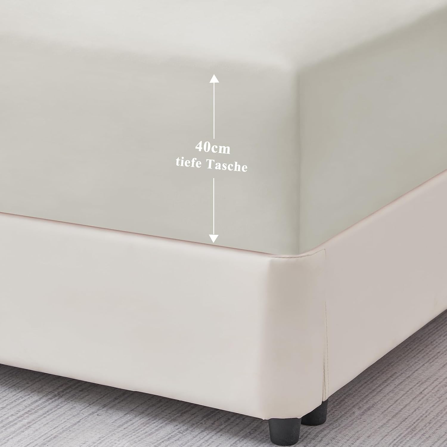 Thumbnail 6 de Aisbo King Size Fitted Sheet Linen – Extra Deep Pocket, 16 Inch / 40 cm Deep, Microfiber