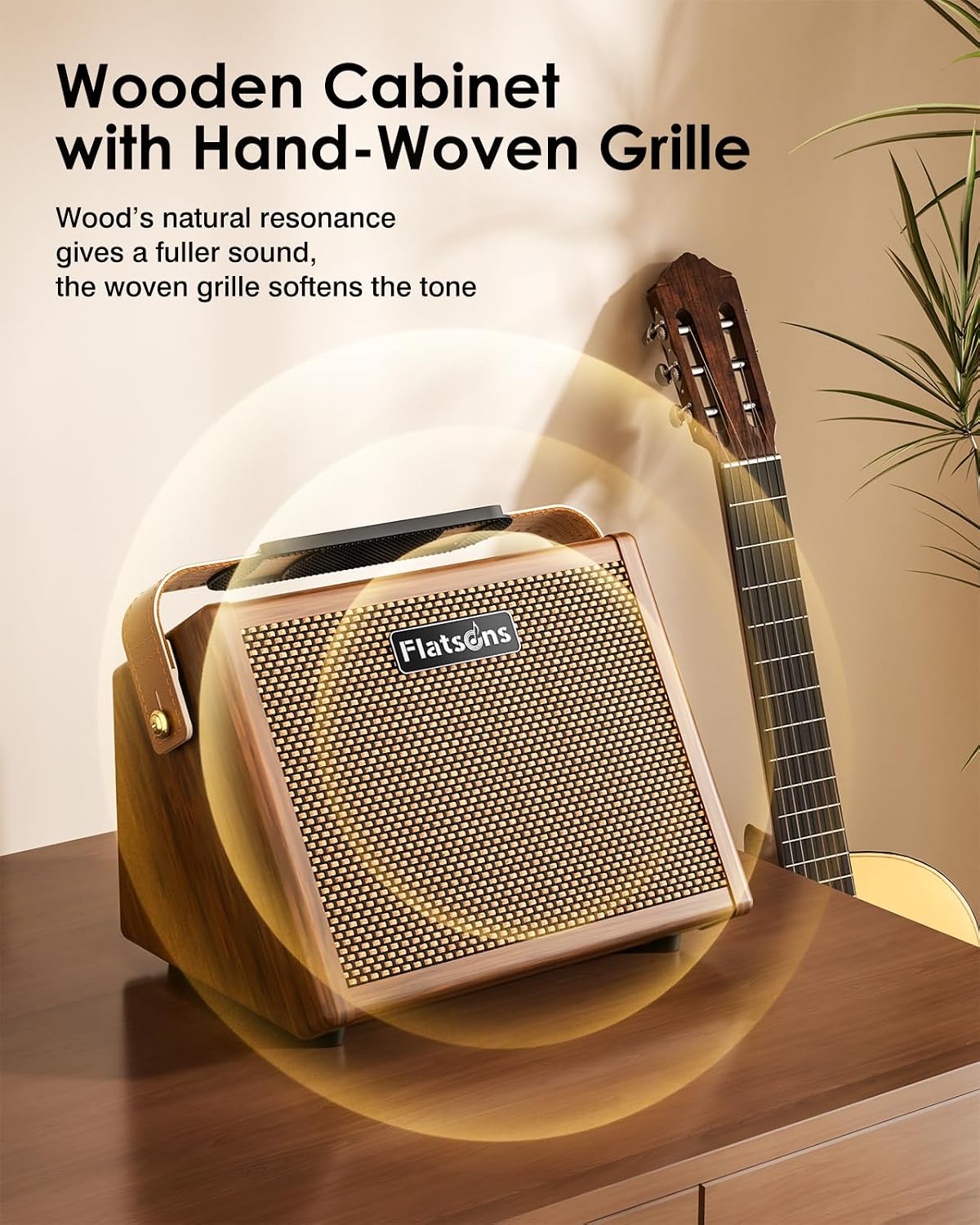 Detalle de Flatsons Crush20 20W Rechargeable Acoustic Guitar Amp with Dual Inputs