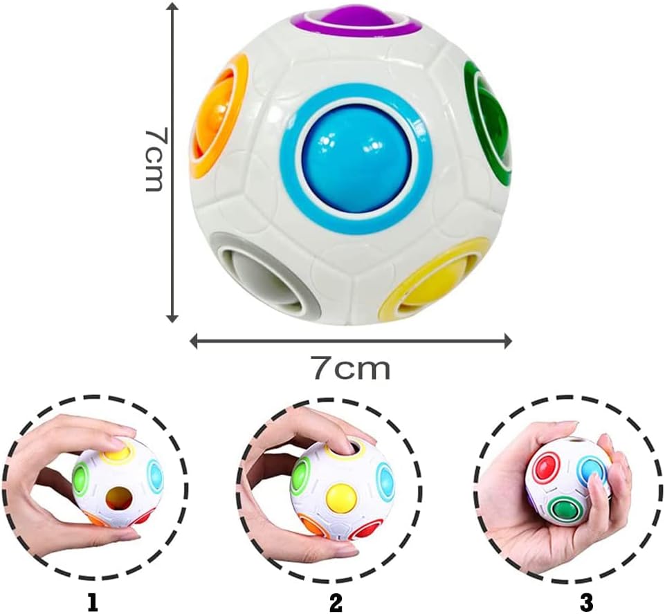 Detalle 2 de EACHHAHA 2er-Set Regenbogen-Magic-Ball (Geschicklichkeitsspiel) – für Kinder & Erwachsene