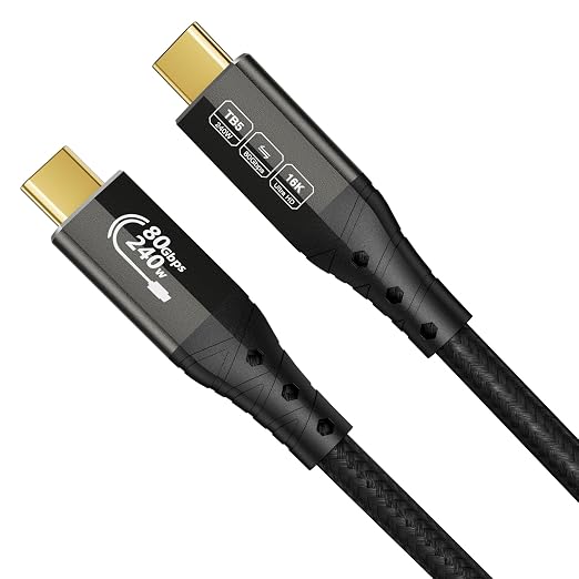 Detalle de ZIKNYDO USB 4 Thunderbolt 5 Cable 80Gbps ⚡