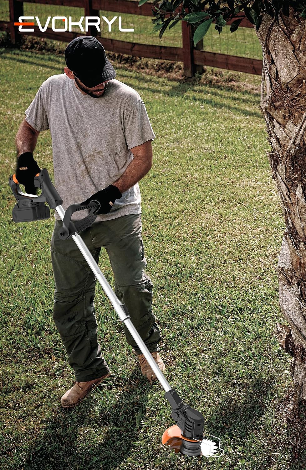 Detalle 2 de EVOKRYL Aero X1 Metal Blade Cordless Strimmer (21V) with Telescoping Handle, Black
