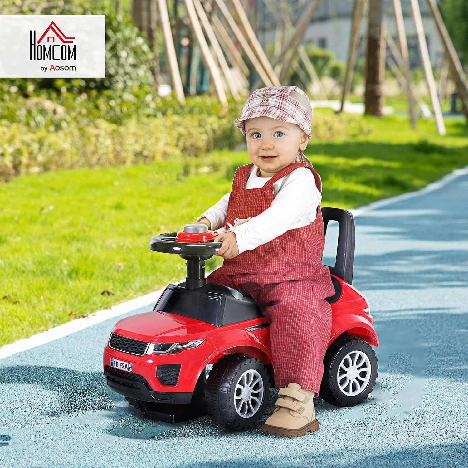 Thumbnail 1 de HOMCOM 3-in-1 Ride On Car for Toddlers (Foot-to-Floor) – Red