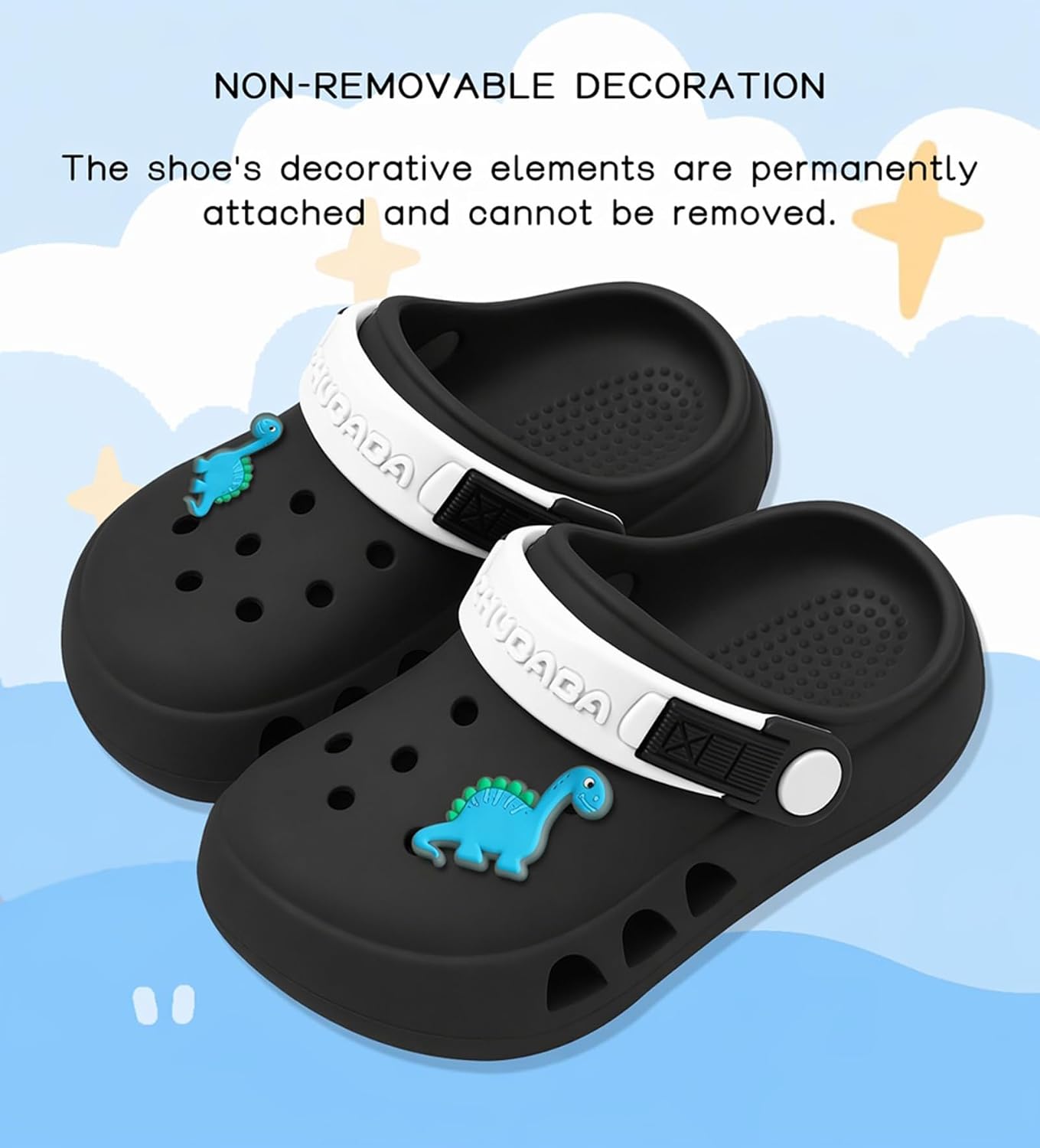 Detalle de Neoxlem Kids Toddler Clogs: Dinosaur Slip-On Sandals for Outdoor Play