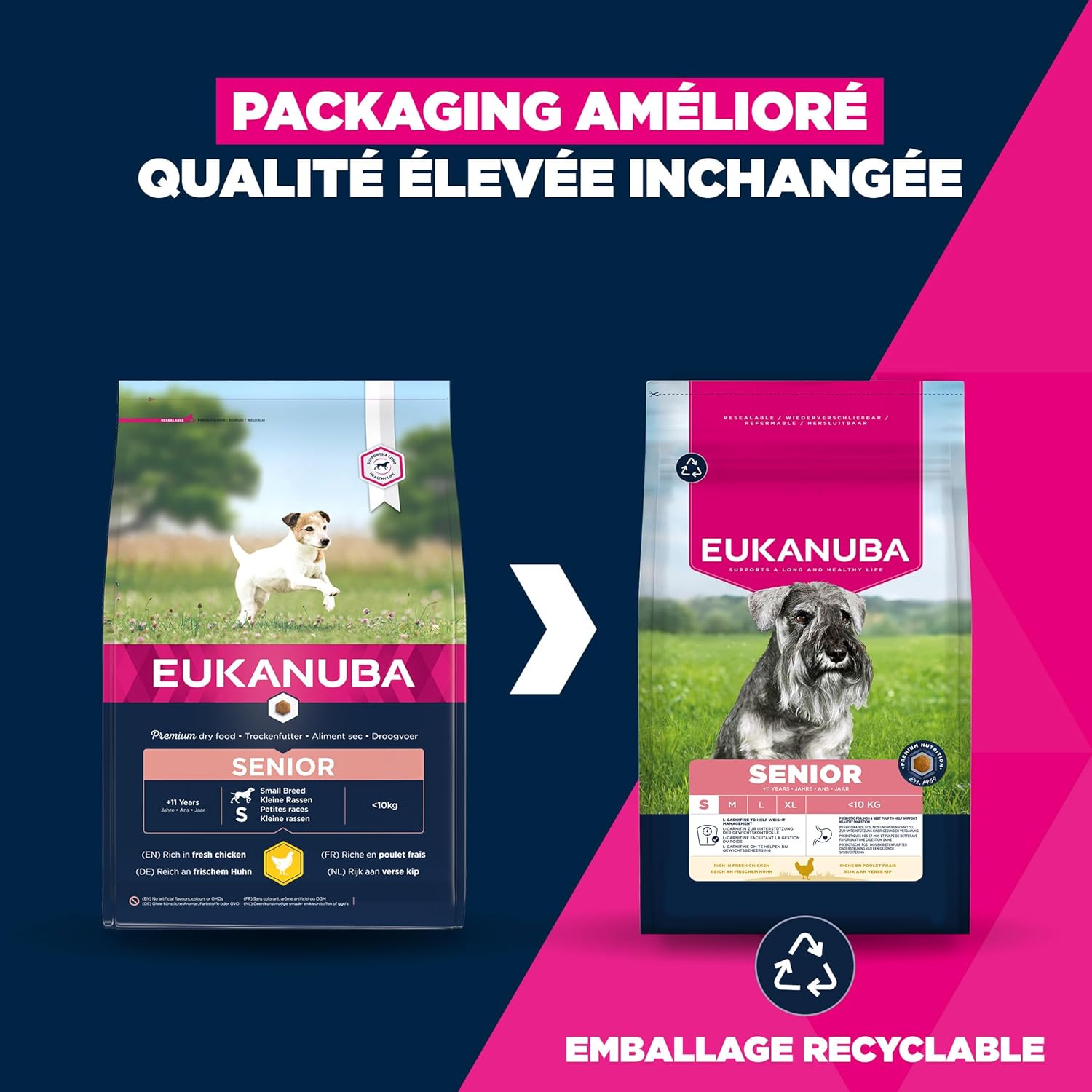 Detalle de EUKANUBA Life Care Croquettes Chien Senior Petite Race dès 11 ans – Riche en poulet frais, 3 kg