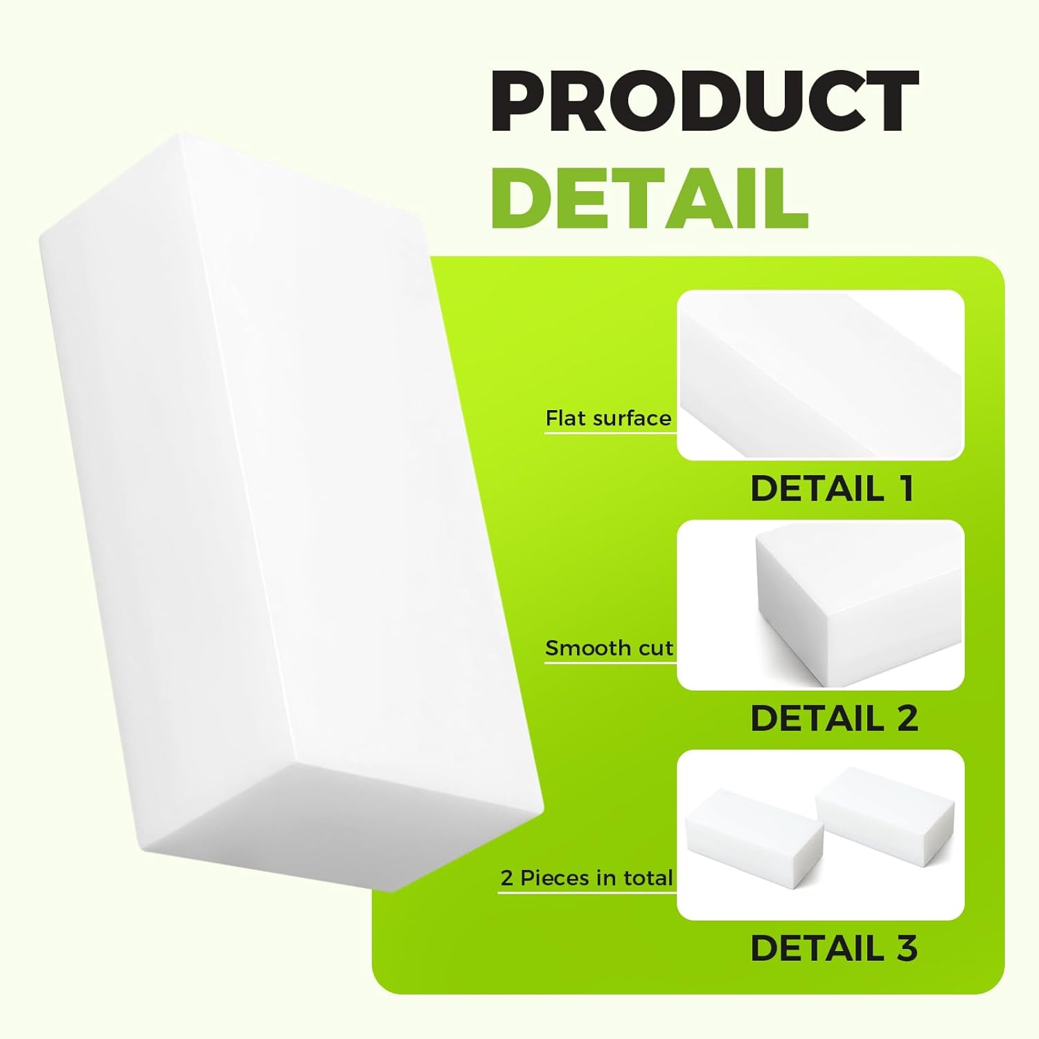 Detalle de thedmladies HDPE Plastic Blocks, 1" x 3" x 6", Black, 2-Pack