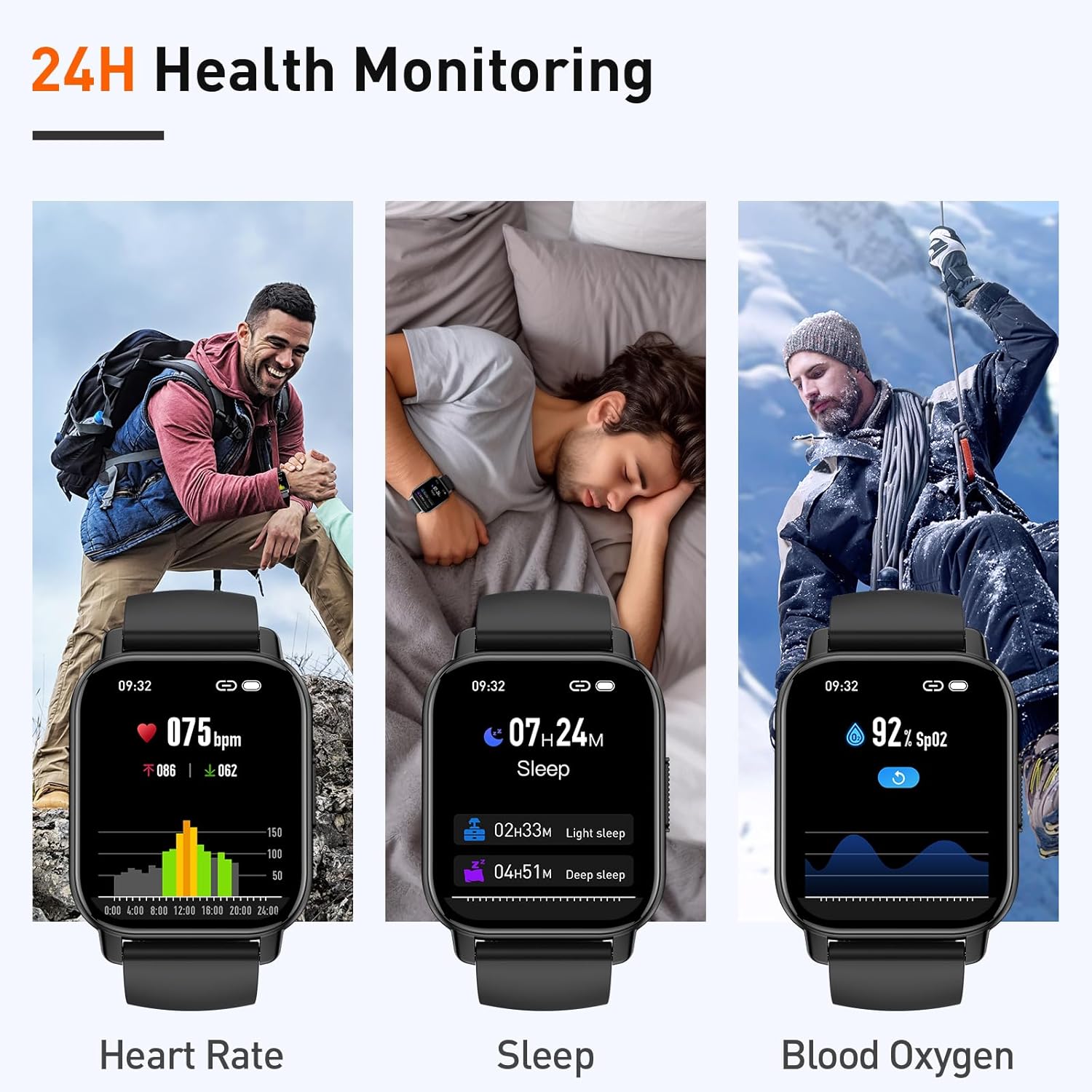 Detalle de Cillso Smart Watch for Men & Women (1.85" HD) with Bluetooth Calls, Heart Rate & Sleep Monitoring, IP68