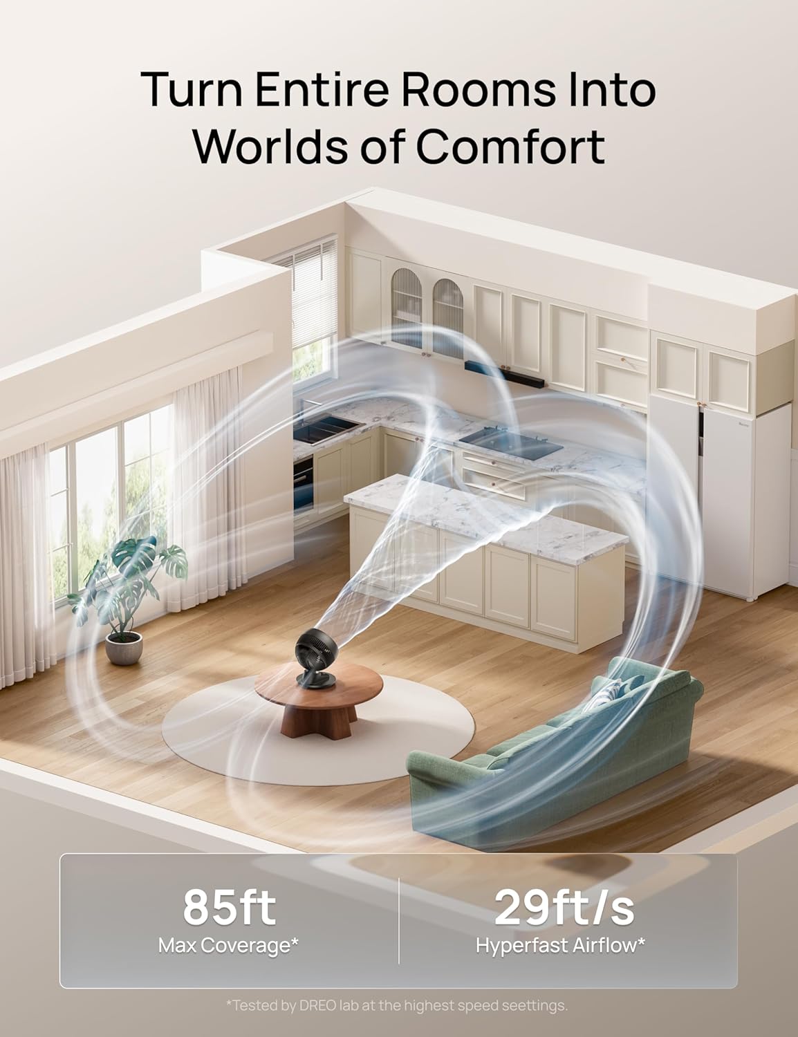 Thumbnail 1 de DREO 20dB Smart Desk Fan for Bedroom — Quiet, App-Controlled Oscillating Desk Fan