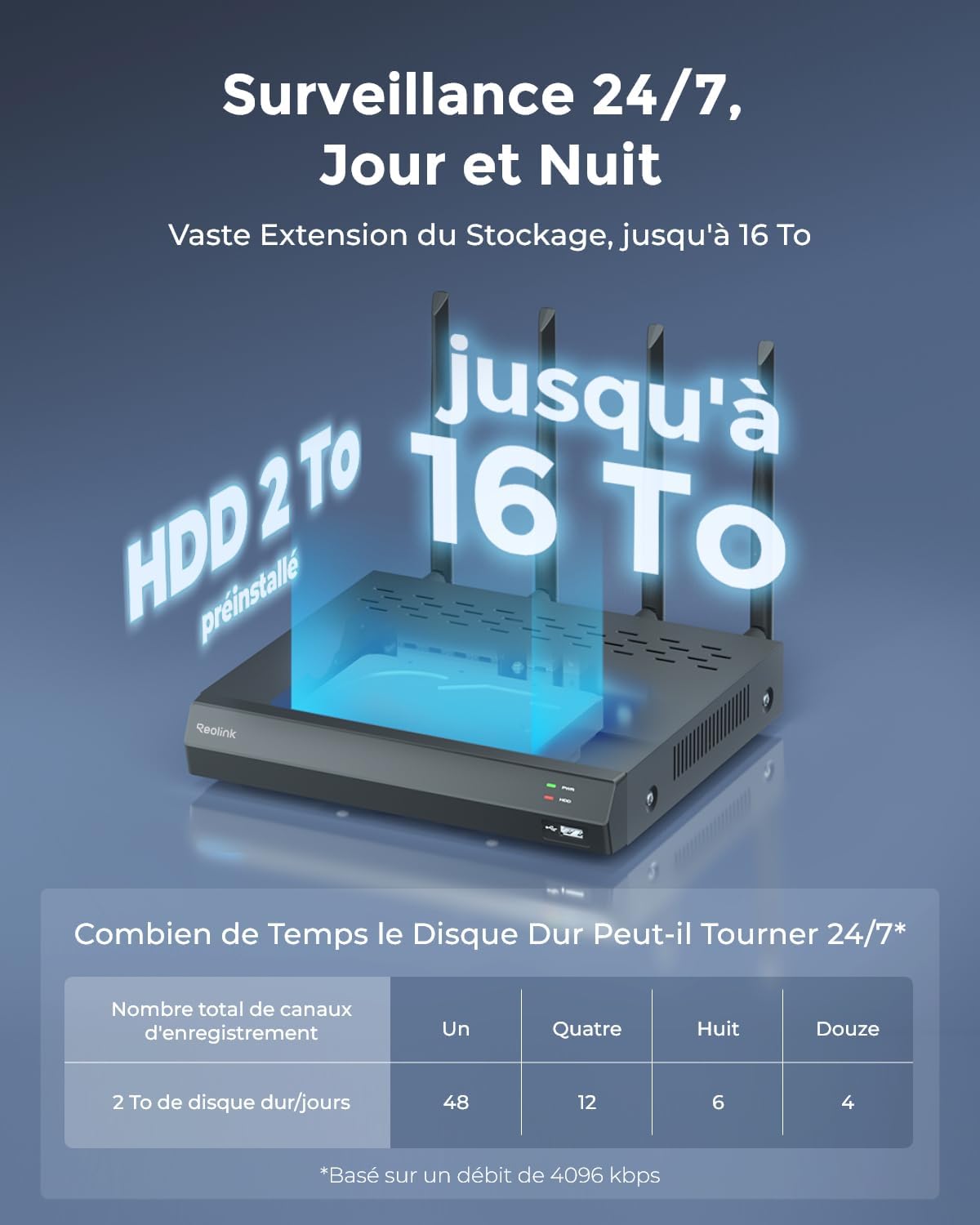 Thumbnail 3 de Reolink RLN12W NVR Wi‑Fi 6 2 To