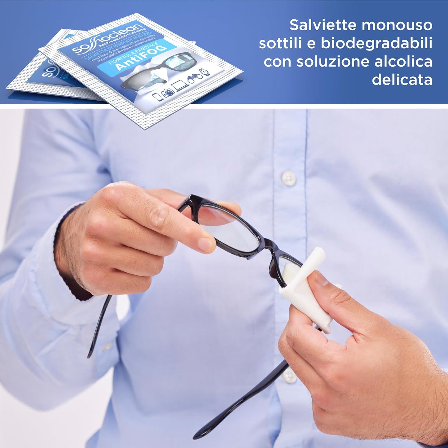 Detalle 2 de 400 Salviette Soffioclean 11,5x14,5 cm