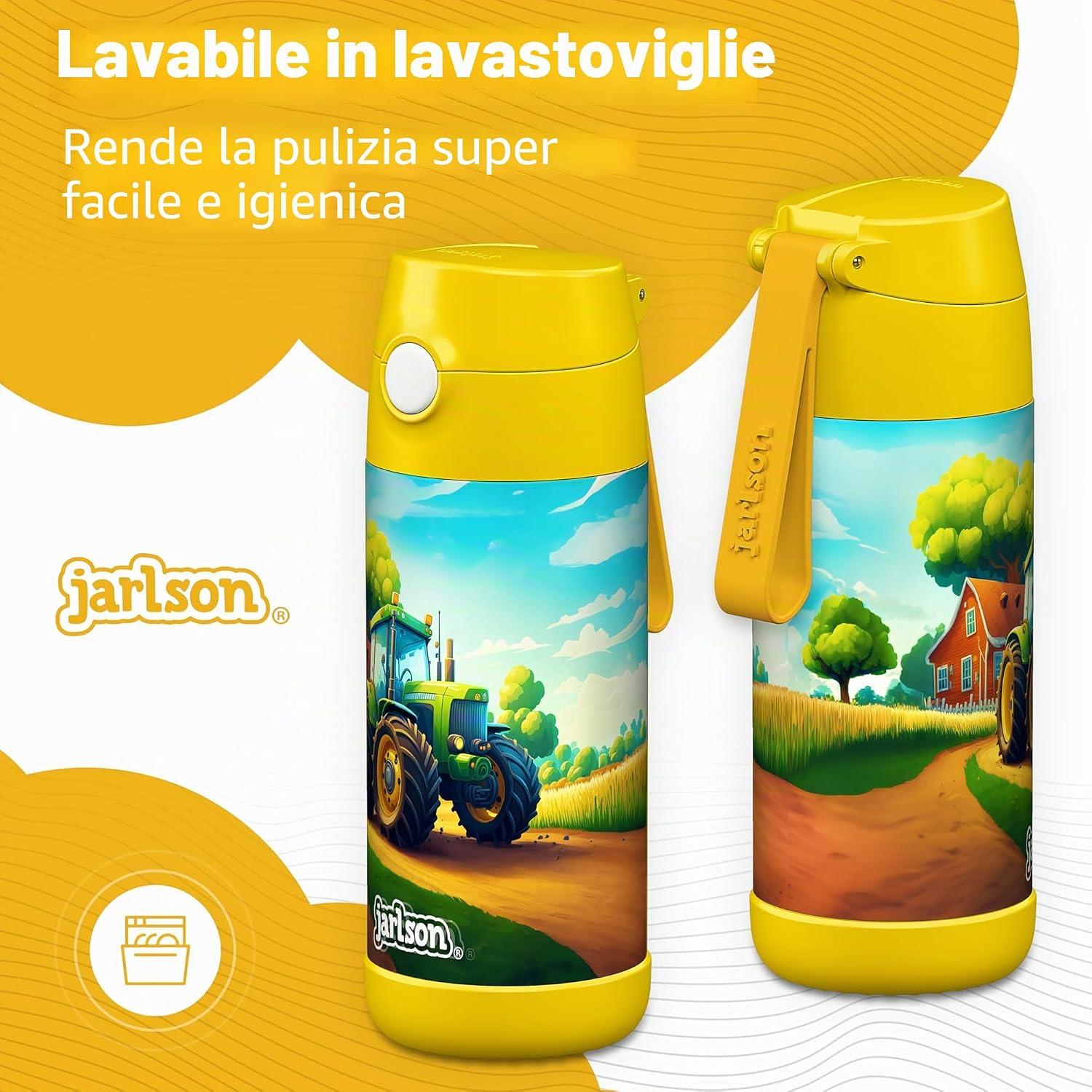 Thumbnail 2 de Jarlson Borraccia Termica Bambini 350ml CHARLI con Cannuccia – Perfetta per Scuola, Sport e Viaggi