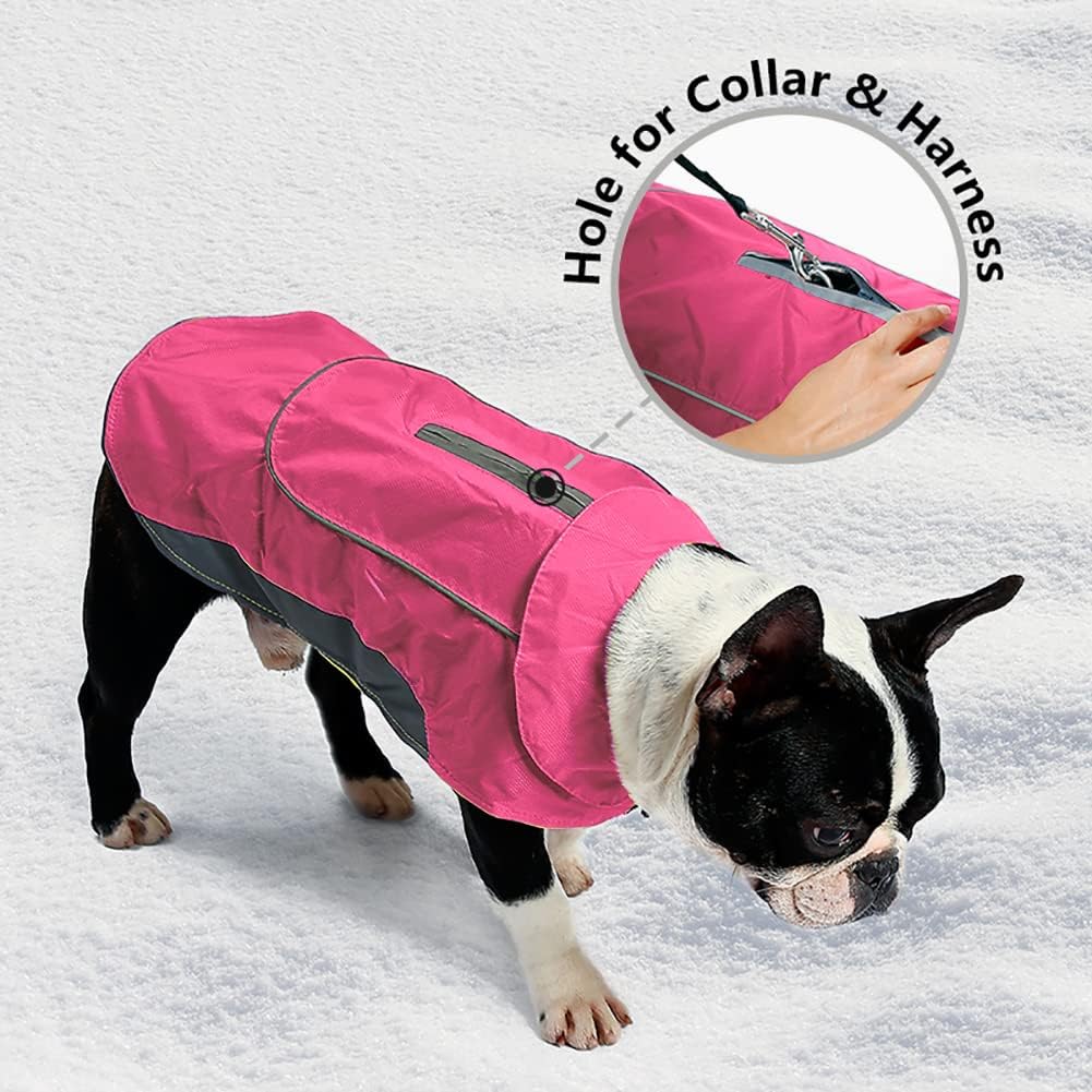 Thumbnail 6 de Morezi Dog Warm Waterproof Coat Jacket with Harness Hole (Pink, L)