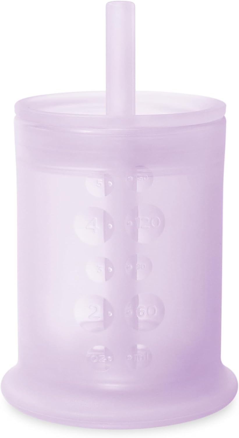 Olababy HU-XI-17 Silicone Straw Training Cup, 5 oz, Lilac