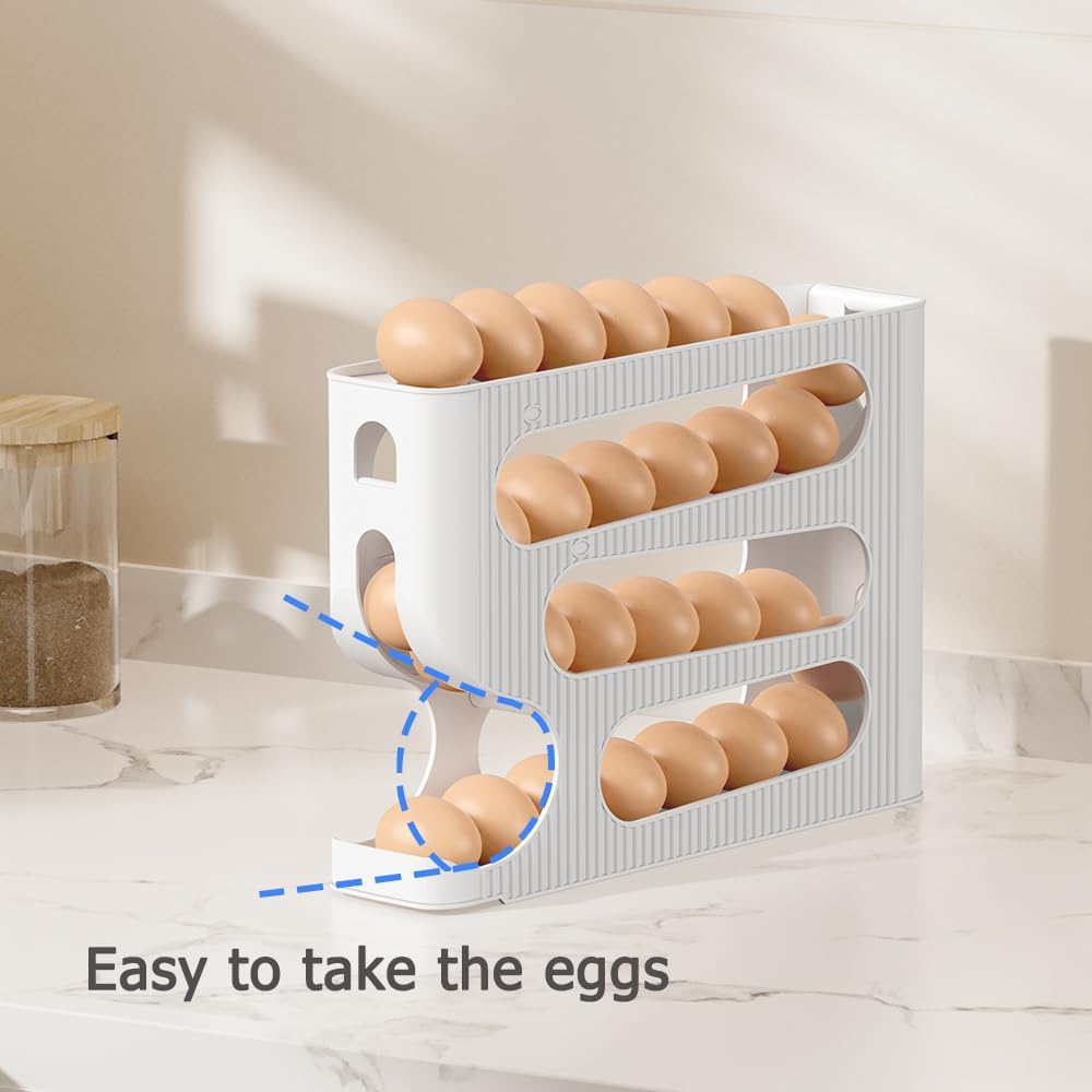 Thumbnail 5 de Sotfamily FIFO Egg Holder, 28-Egg Refrigerator Organizer with Auto-Rolling Design