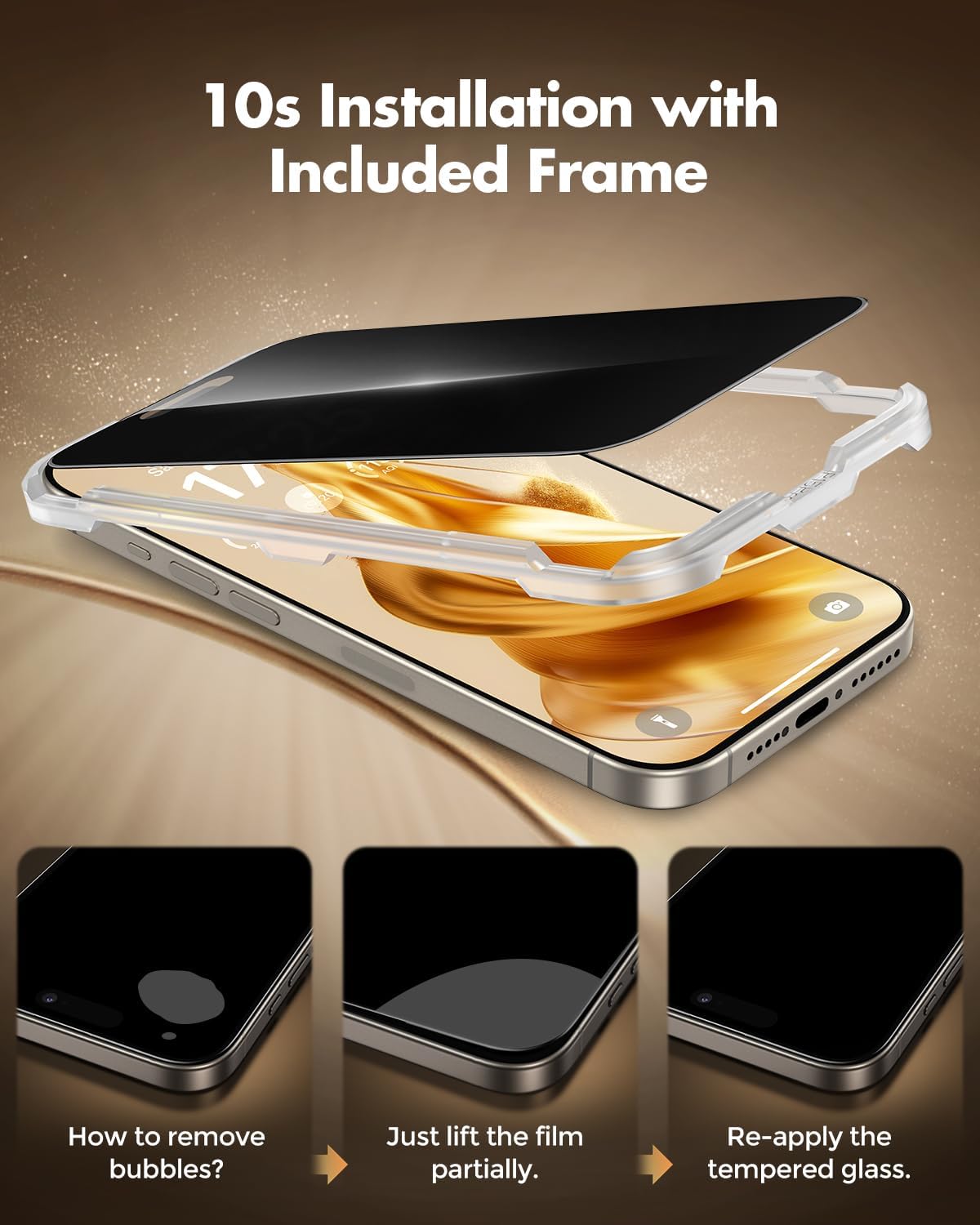 Thumbnail 3 de UNBREAKcable Verre Trempé Anti Espion pour iPhone 16 Pro Max 6,9'' – Lot de 2