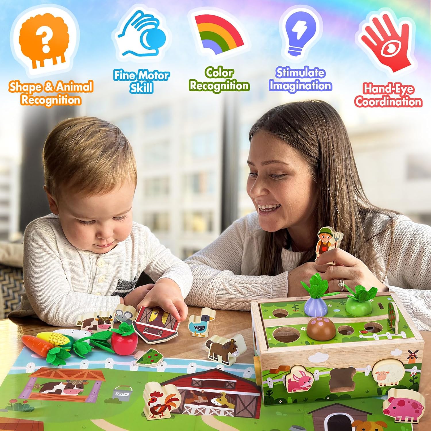 Thumbnail 4 de Montessori Wooden Sensory Toddler Toy 12+ months