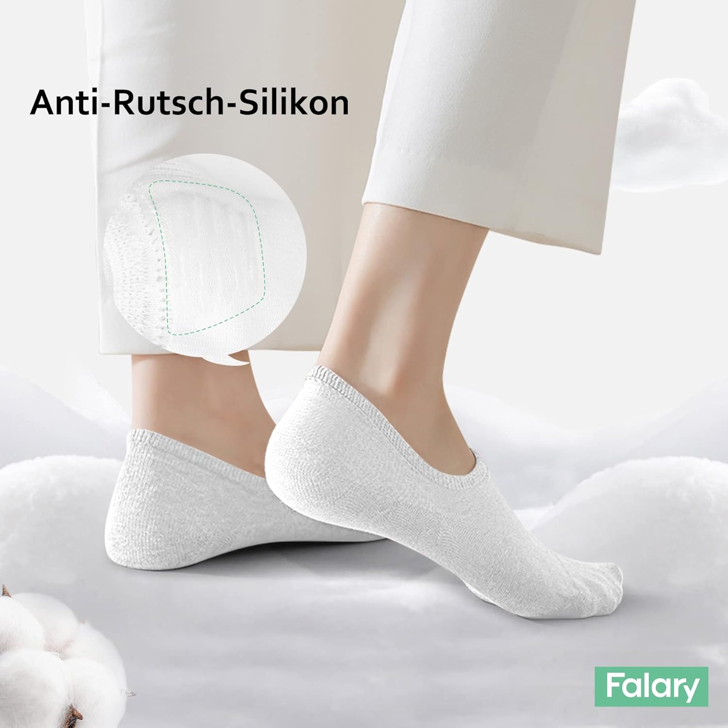 Thumbnail 3 de FALARY Sneaker Socken Damen & Herren, 10 Paar Füßlinge – unsichtbare, rutschfeste Sneakersocken Gr. 35–50