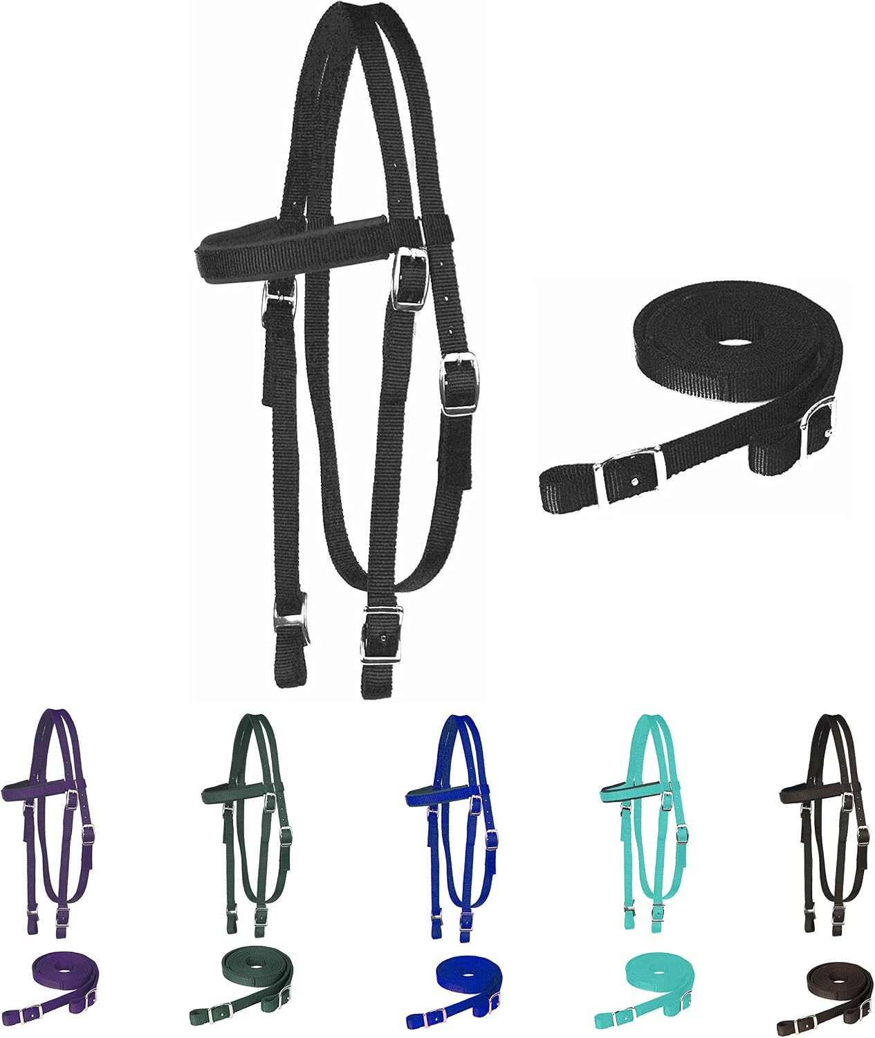 Majestic Ally Nylon Padded Browband Headstall Full