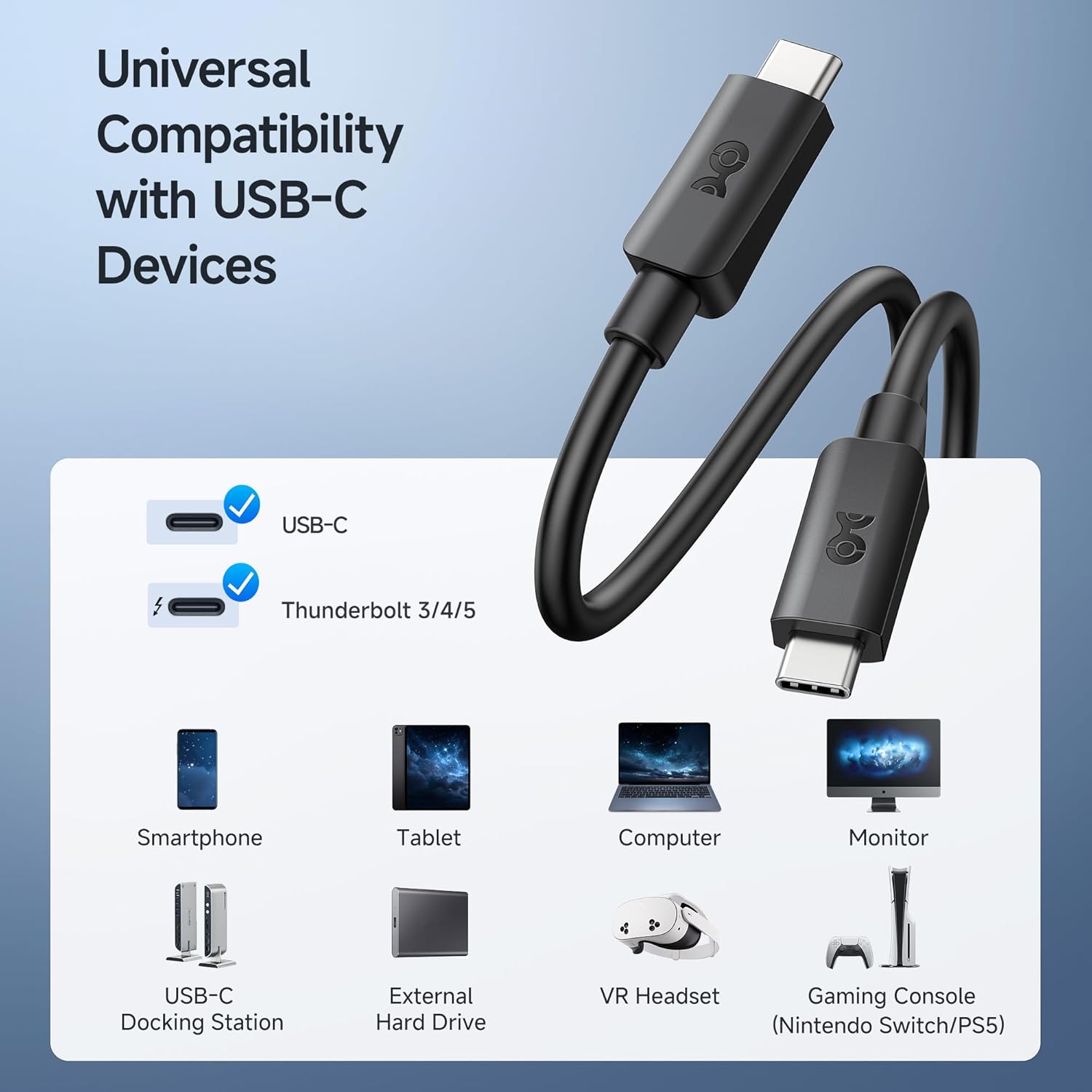 Thumbnail 4 de Cable Matters 20Gbps USB C to USB C Monitor Cable 6ft