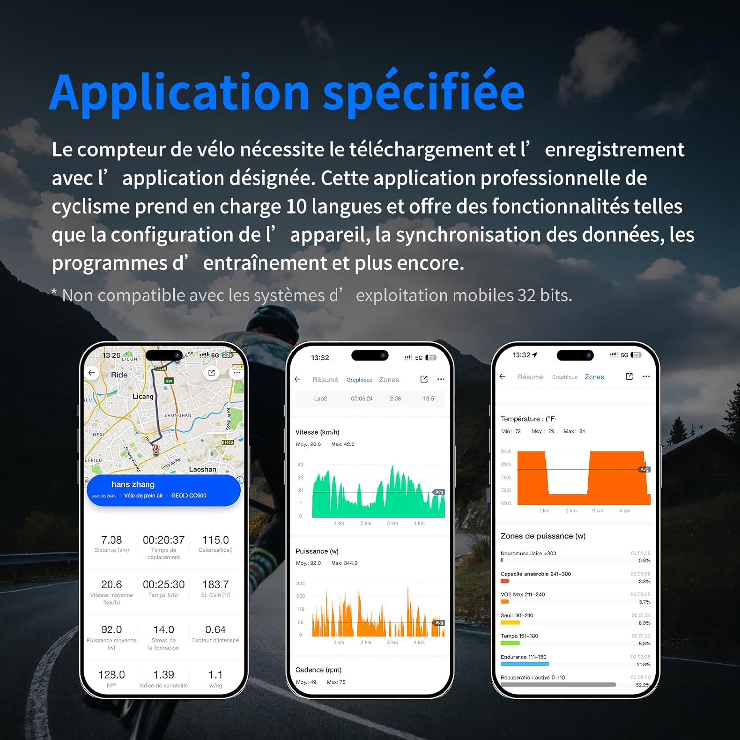 Thumbnail 5 de GEOID CC600 compteur vélo 2,4 pouces