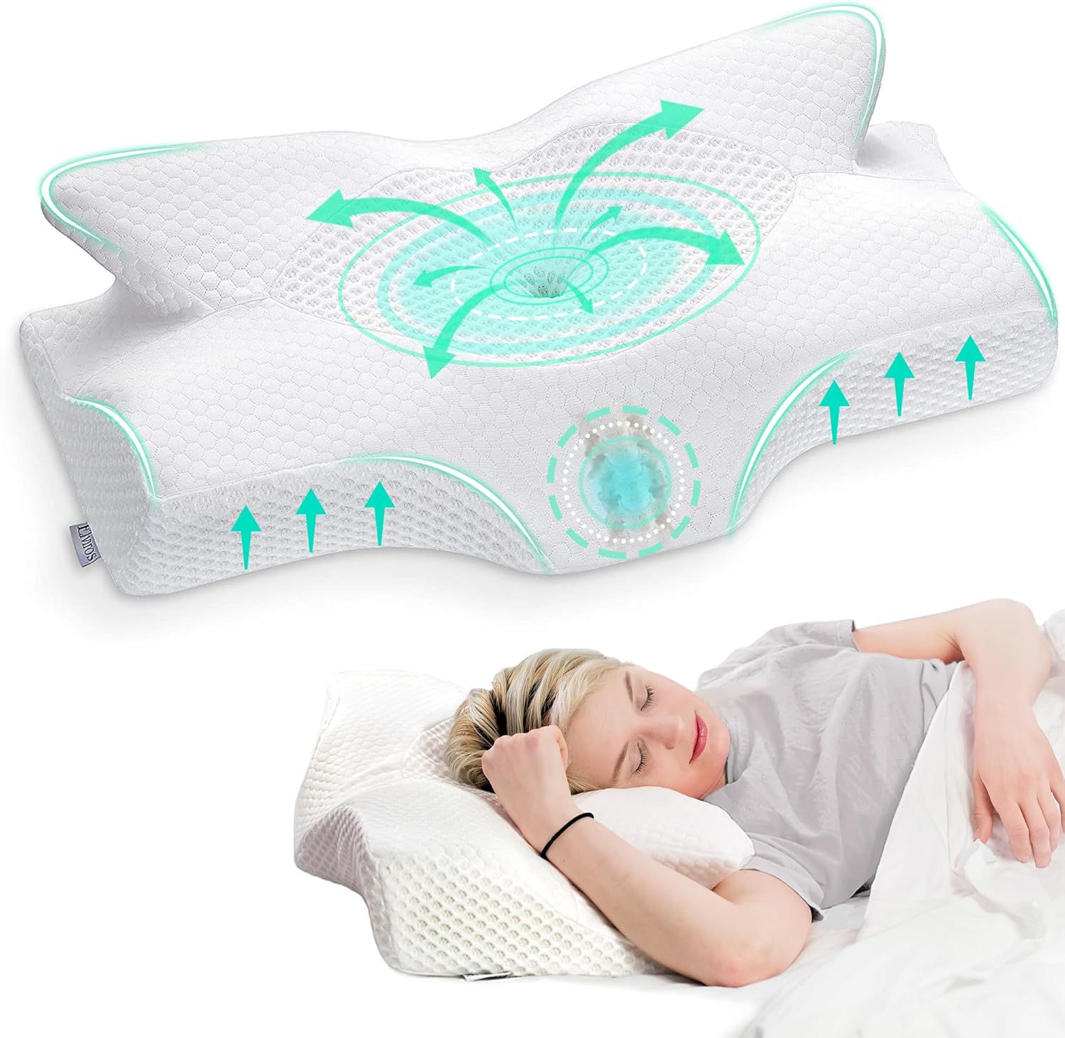 Detalle de Elviros cervical memory foam pillow