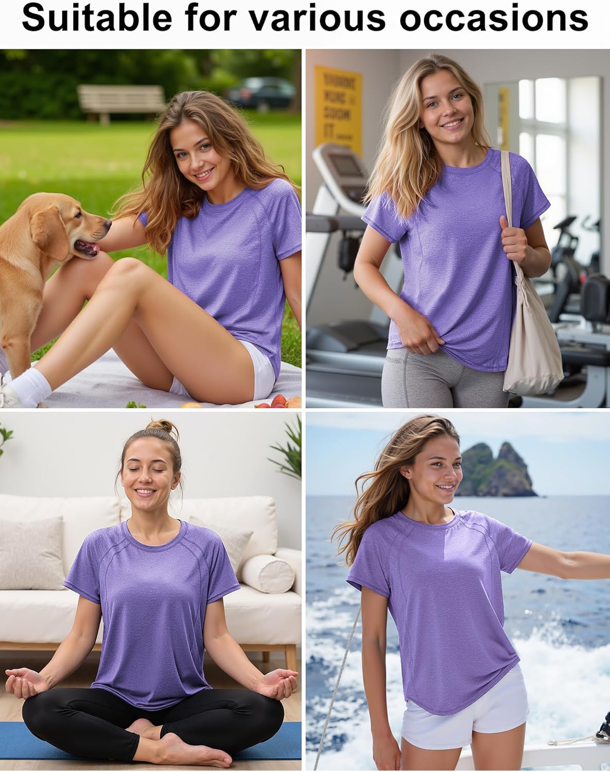 Detalle de Gyabnw UV-Schutz Funktionsshirt Damen – atmungsaktives Kurzarm-Laufshirt mit UV-Schutz