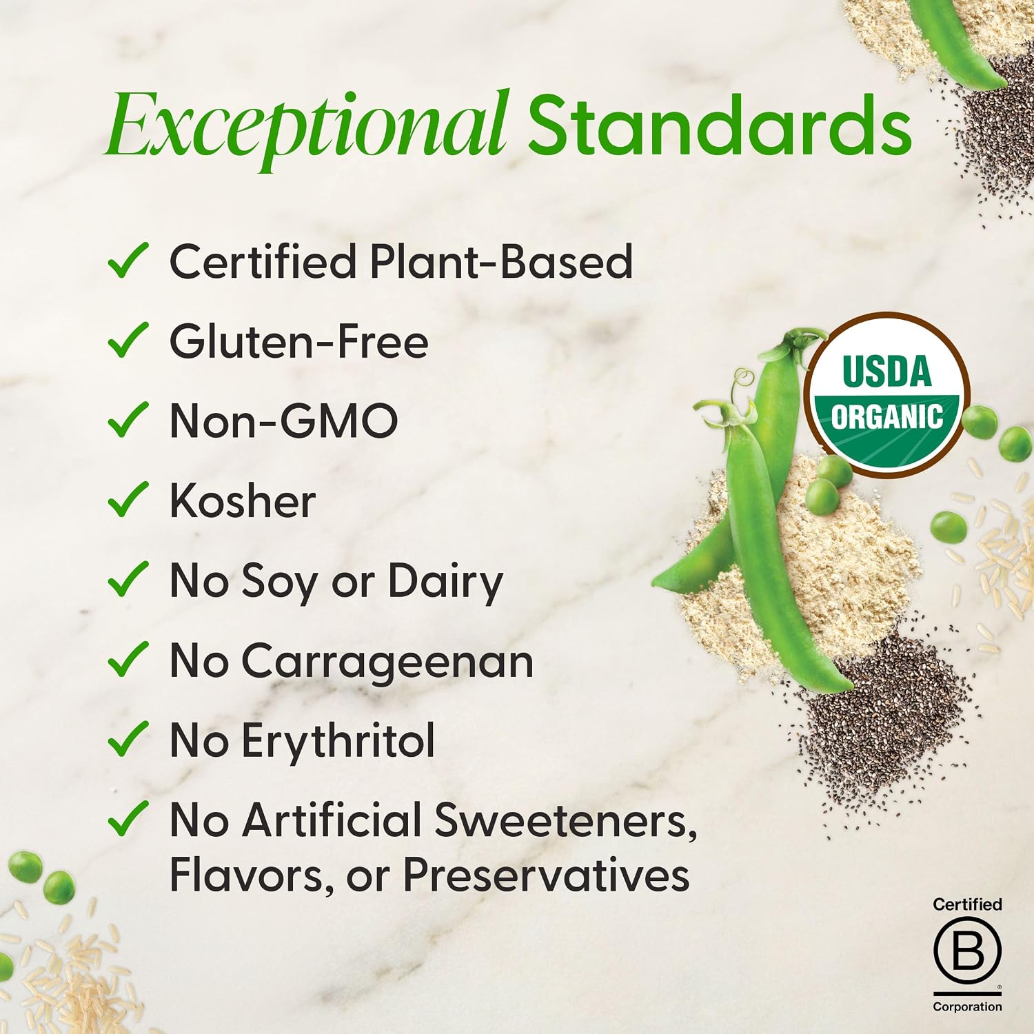 Detalle de Orgain Organic Vegan 21g Protein Powder, Vanilla Bean (2.03 lb)