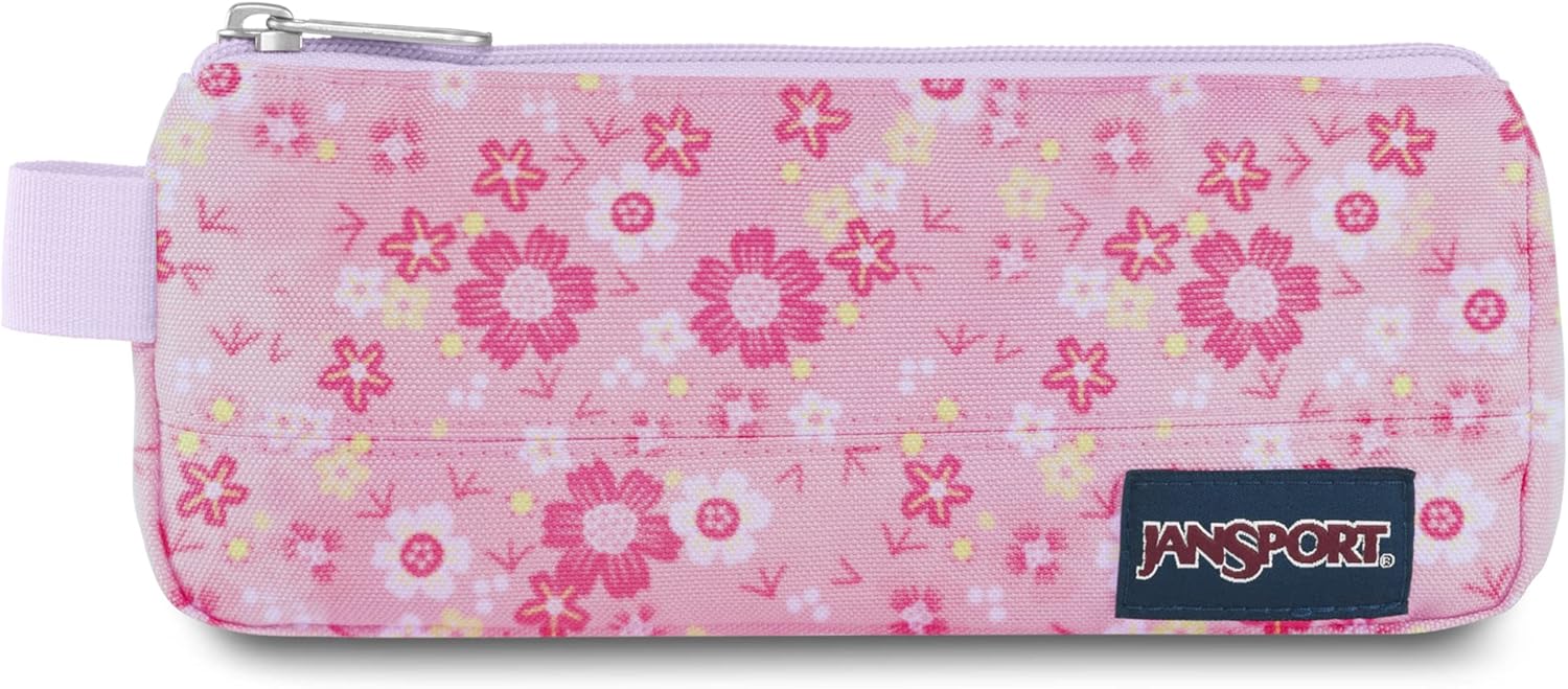 Detalle de JANSPORT Großer Accessory Pouch Navy – robuste Stiftetasche aus recycelten Materialien