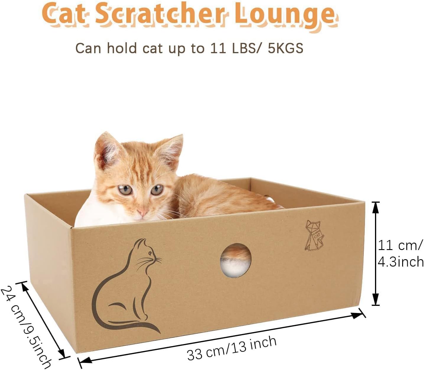 Detalle de MUAEEOK Cat Scratching Board with Box (5 reversible scratch pads) for up to 5kg cats
