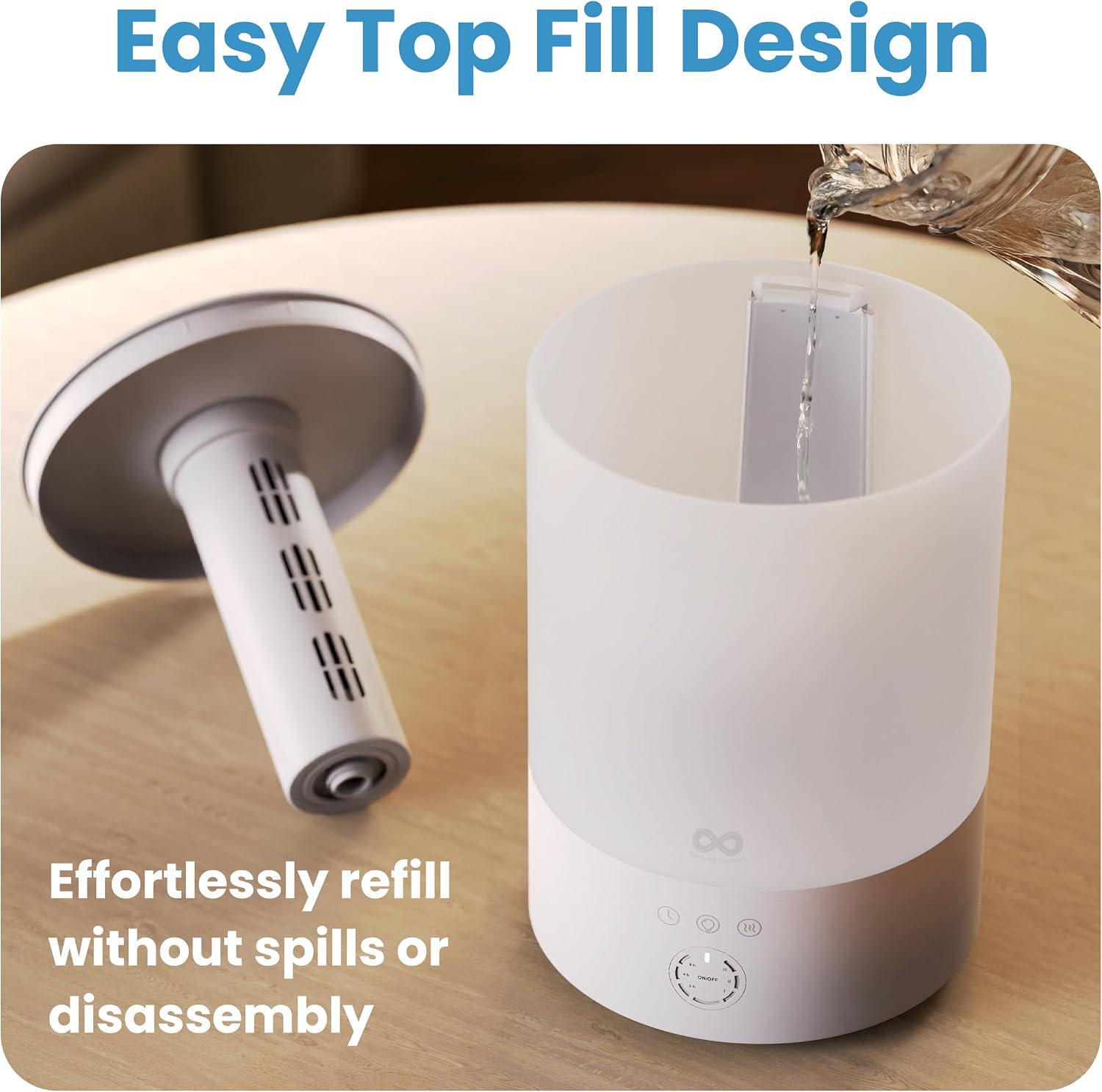 Detalle 2 de Everlasting Comfort 2.5L Top Fill Humidifier for Bedroom 💧