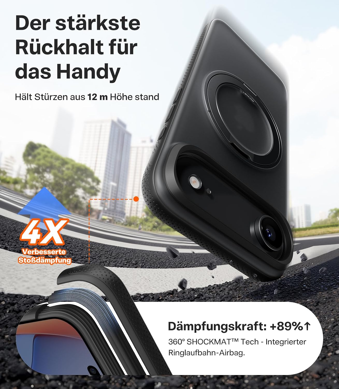Thumbnail 3 de TORRAS 360° Ostand O3 Fitness für iPhone 17 Air Hülle – Flexibler Magnetischer Ständer mit Militärschutz