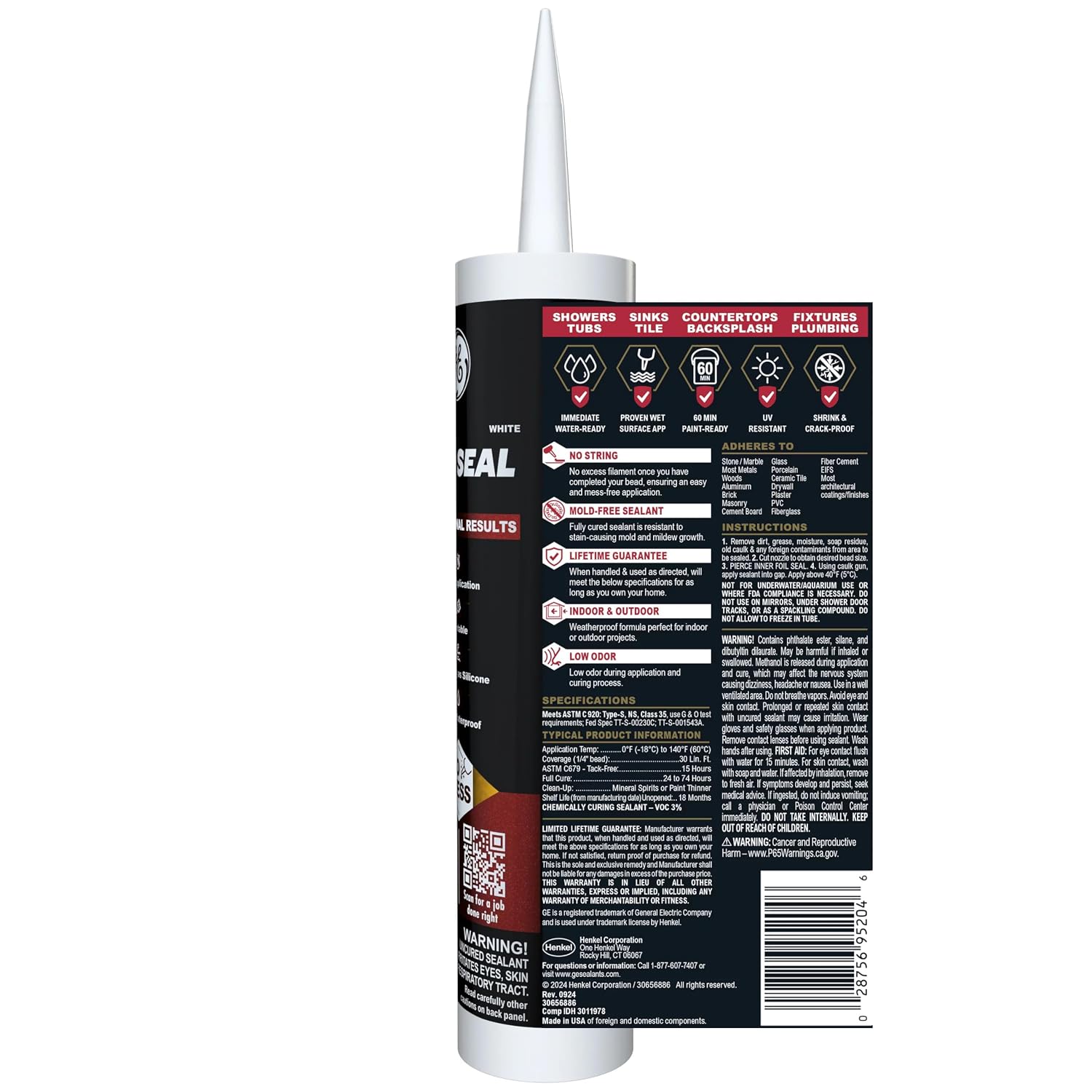 Detalle de GE Kitchen and Bath Silicone Sealant, 9.5 fl oz