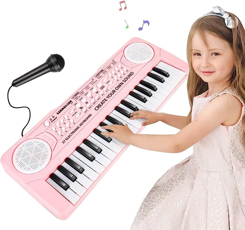 Detalle de Orvyna Pianola Bambini 37 Tasti con Microfono — Pianola educativa portatile per ragazzi e ragazze 3-6 anni