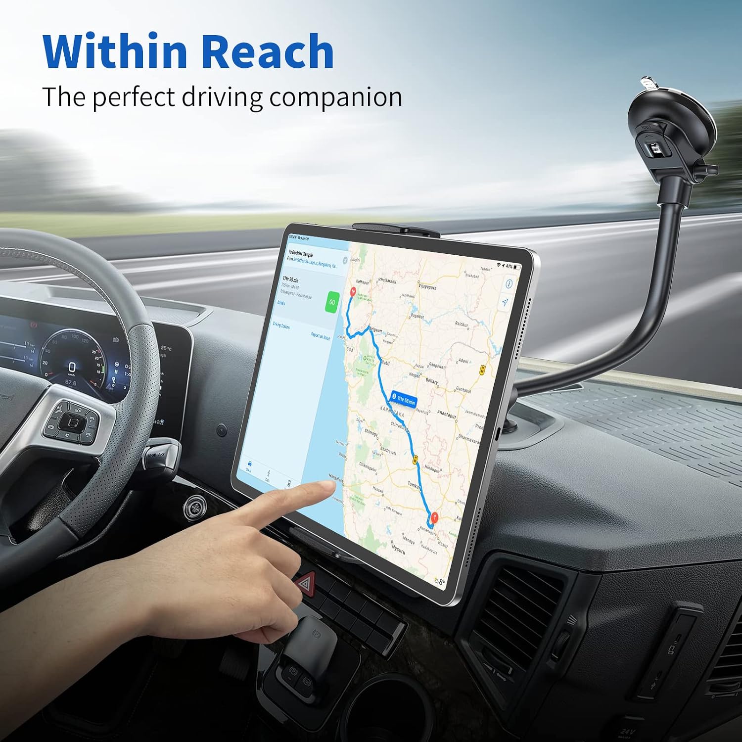 Detalle de APPS2Car af55d9a0-1fb2-4a3b-91b1-206570ac9e08 Car Tablet Holder, 13-inch Arm