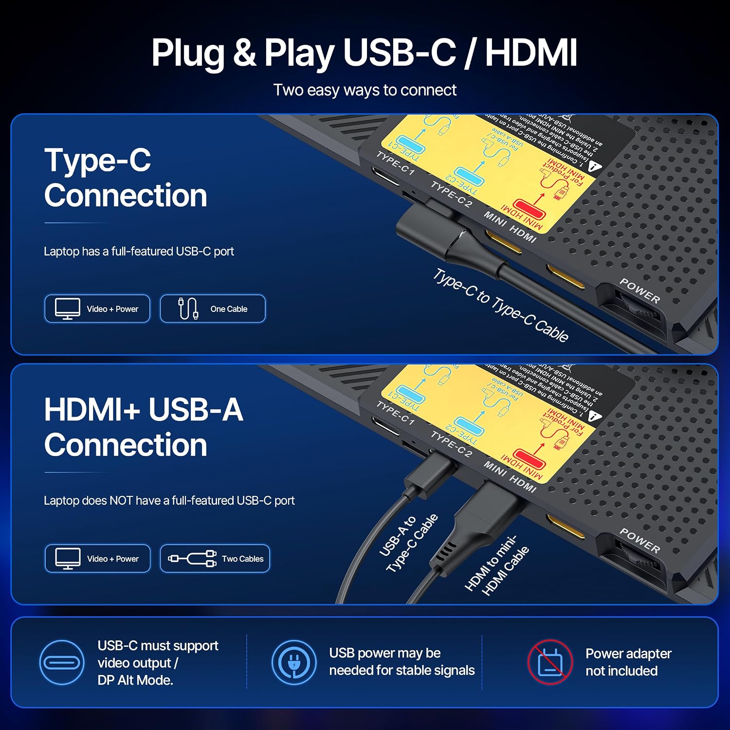 Thumbnail 5 de Anyking S13 15.6-Inch Portable Monitor Extender, FHD IPS, 5 Display Modes