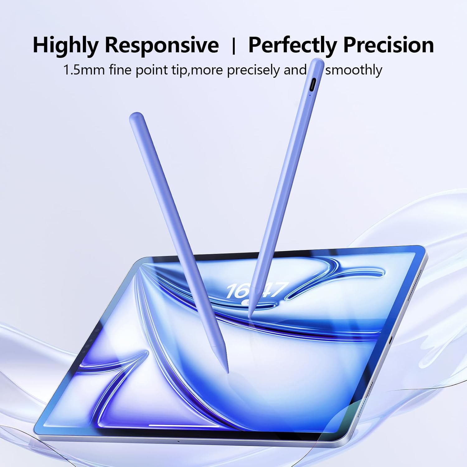 Thumbnail 1 de Stylus Pen for iPad (6th–11th Gen): 2x Fast Charge, 1.5mm Tip, Palm Rejection