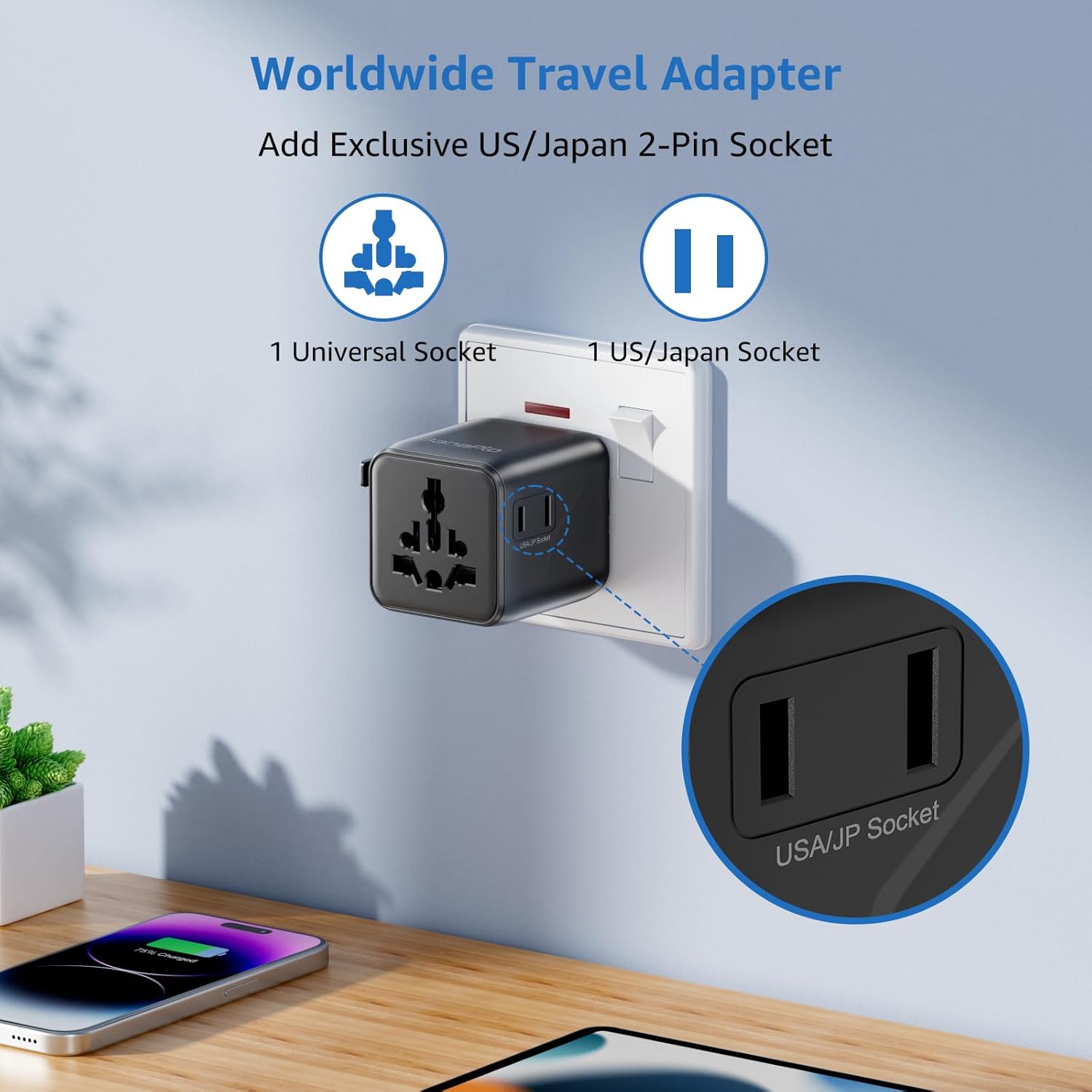 Thumbnail 1 de Universal Travel Adapter UK to World 2500W