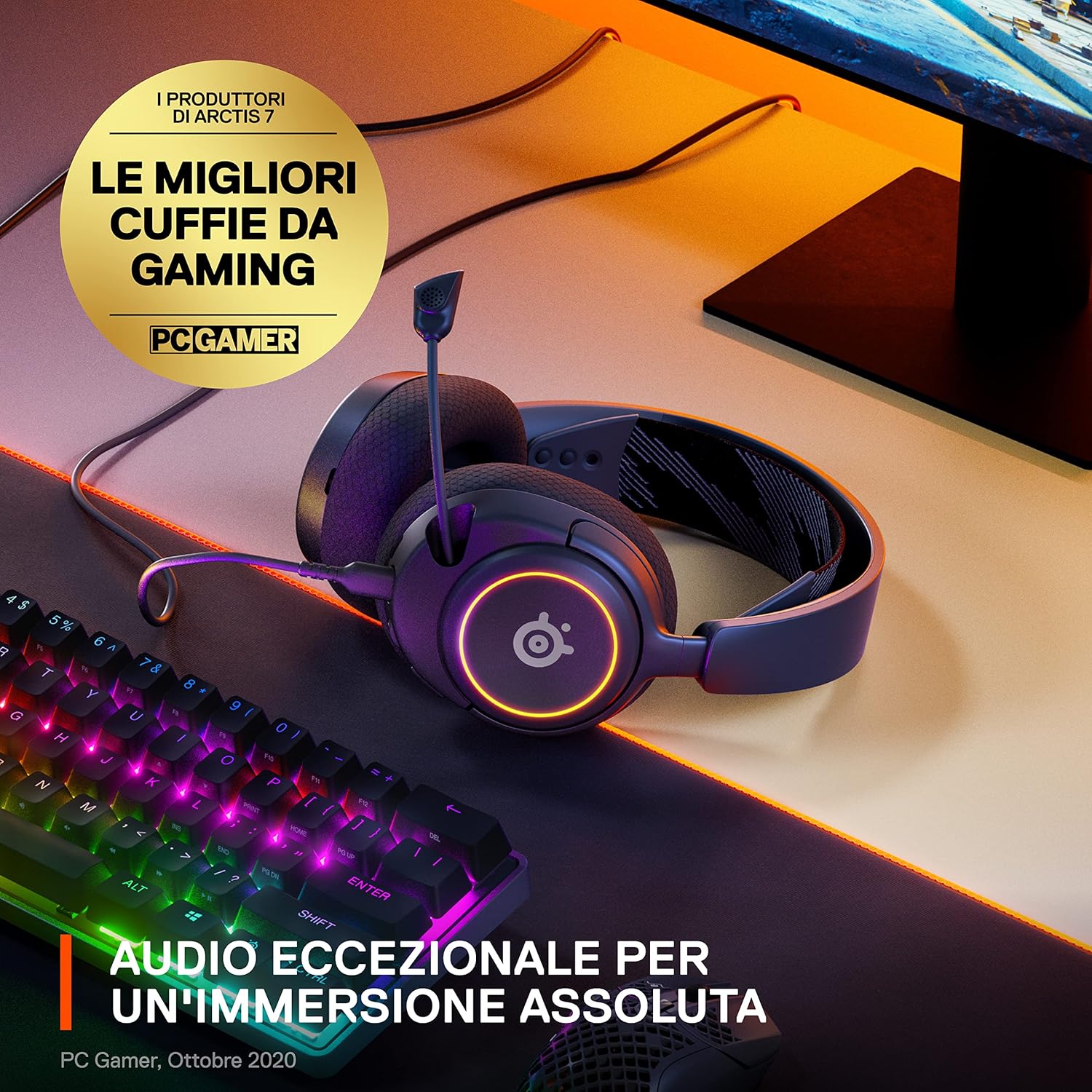 Thumbnail 3 de SteelSeries Arctis Nova 3 Cuffie gaming multisistema con audio spaziale 360° e microfono ClearCast Gen 2