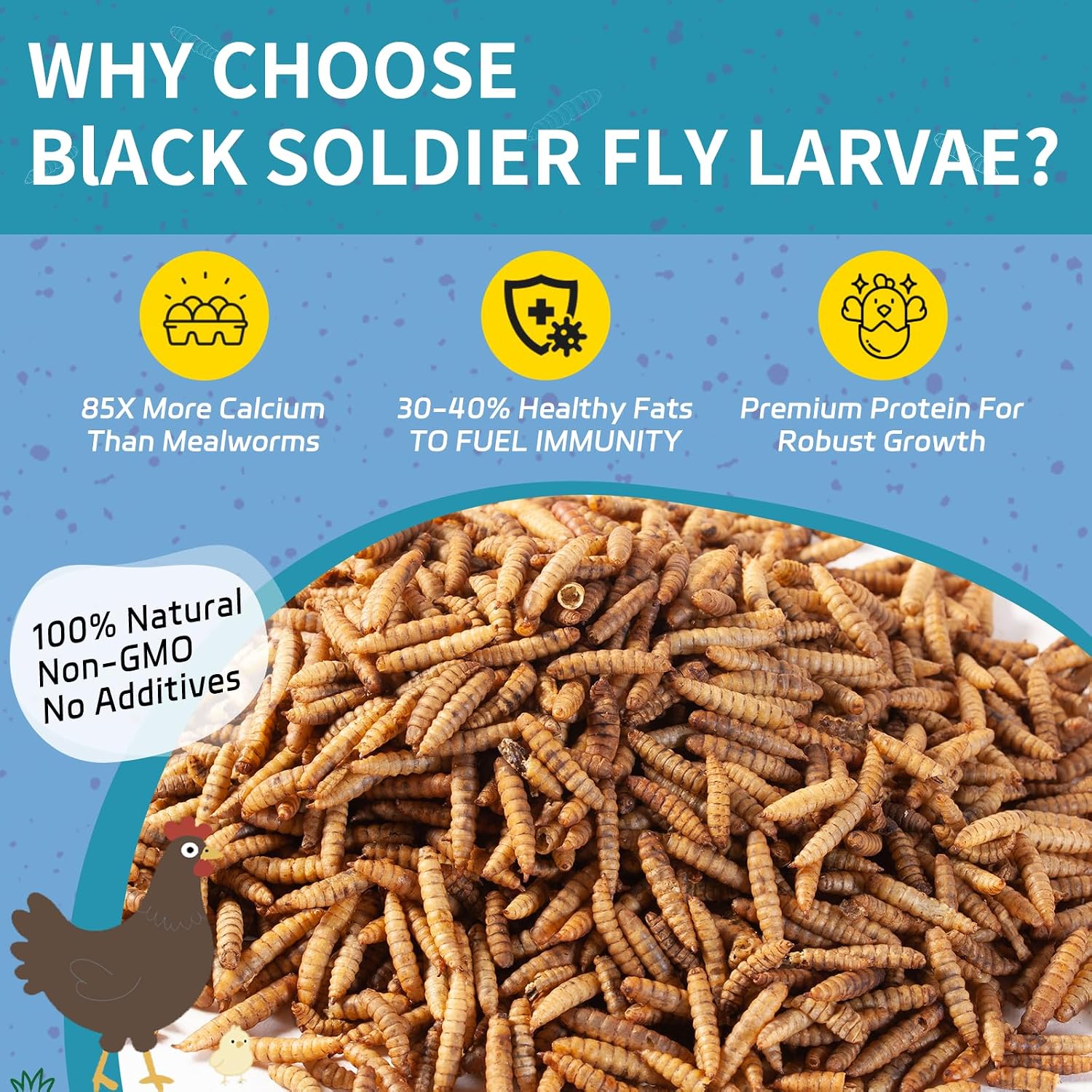 Detalle 2 de OHNAME Dried Black Soldier Fly Larvae 10 lb