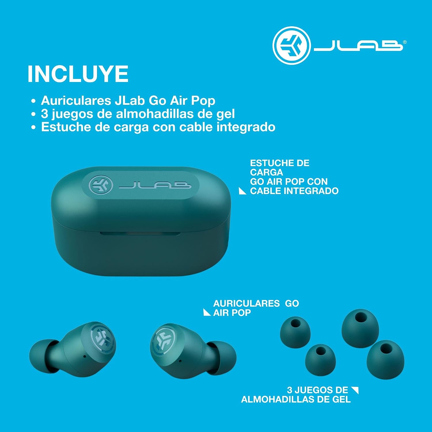 Thumbnail 7 de JLab Go Air Pop: Auriculares Inalámbricos Bluetooth con 24+ Horas