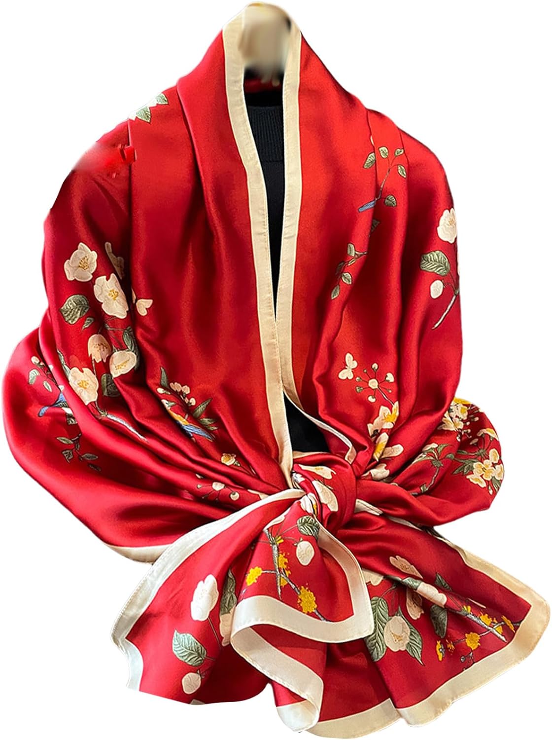 Detalle de FAIRYGATE Satin Scarf Women Elegant Soft Wraps – 180 x 90 cm