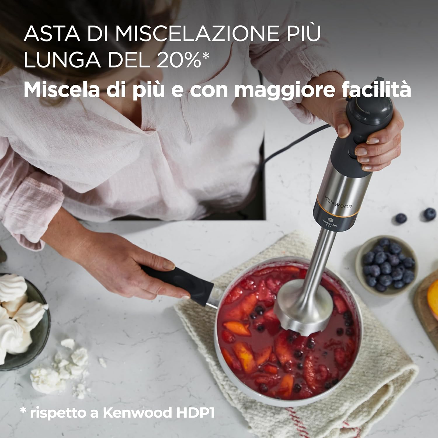 Detalle de Kenwood Triblade XL+ Frullatore ad Immersione: potenza, praticità e versatilità in un unico strumento