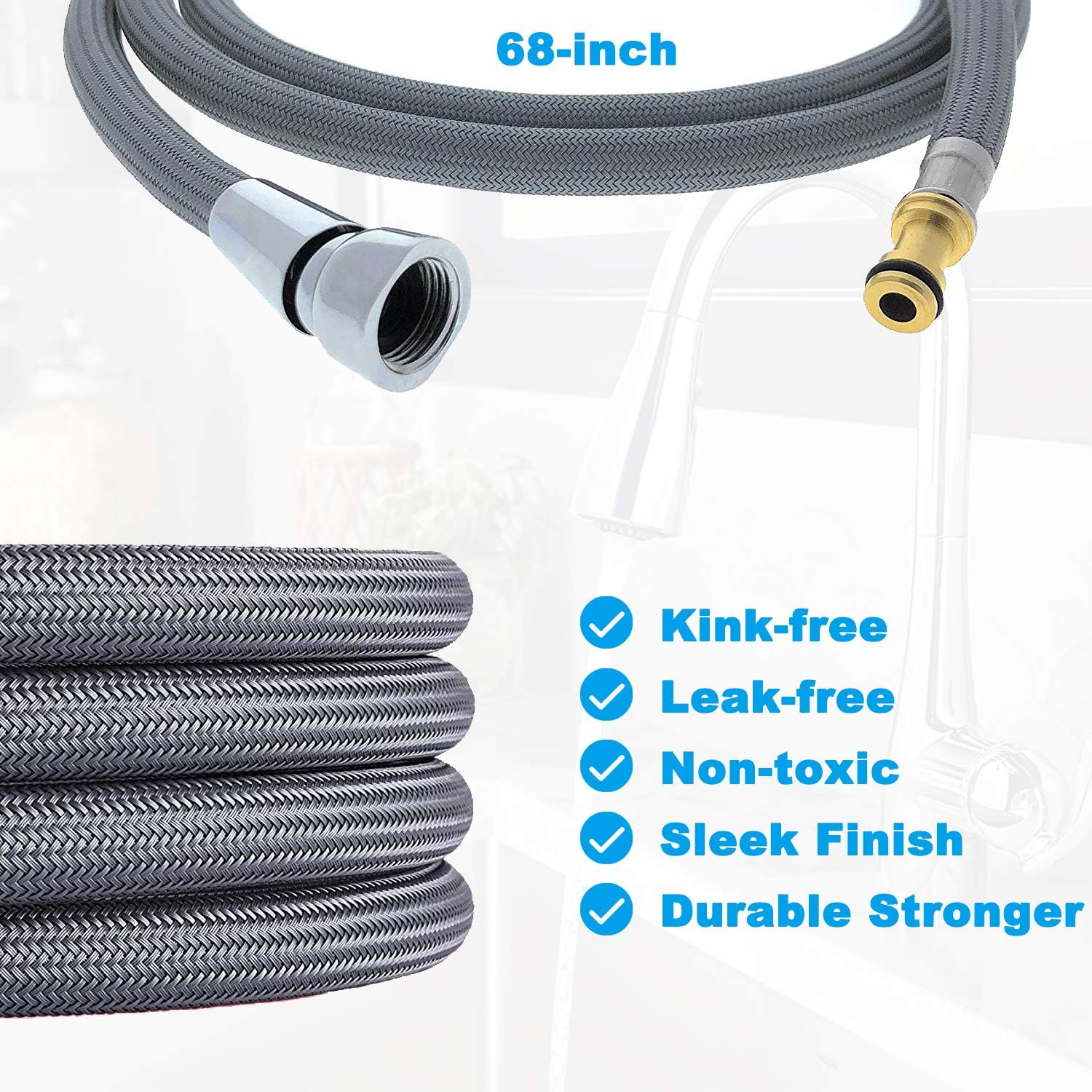 Detalle de Awelife Kitchen Faucet Replacement Hose 68-inch