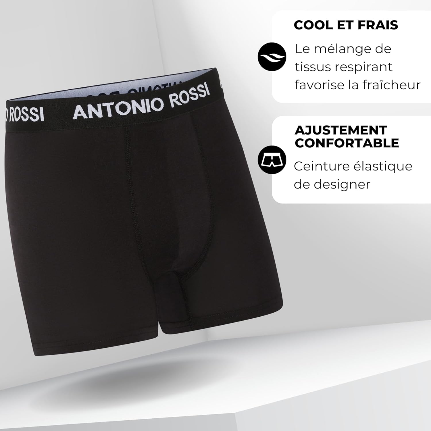 Thumbnail 4 de ANTONIO ROSSI — Lot de 12 boxers ajustés pour hommes avec ceinture élastique