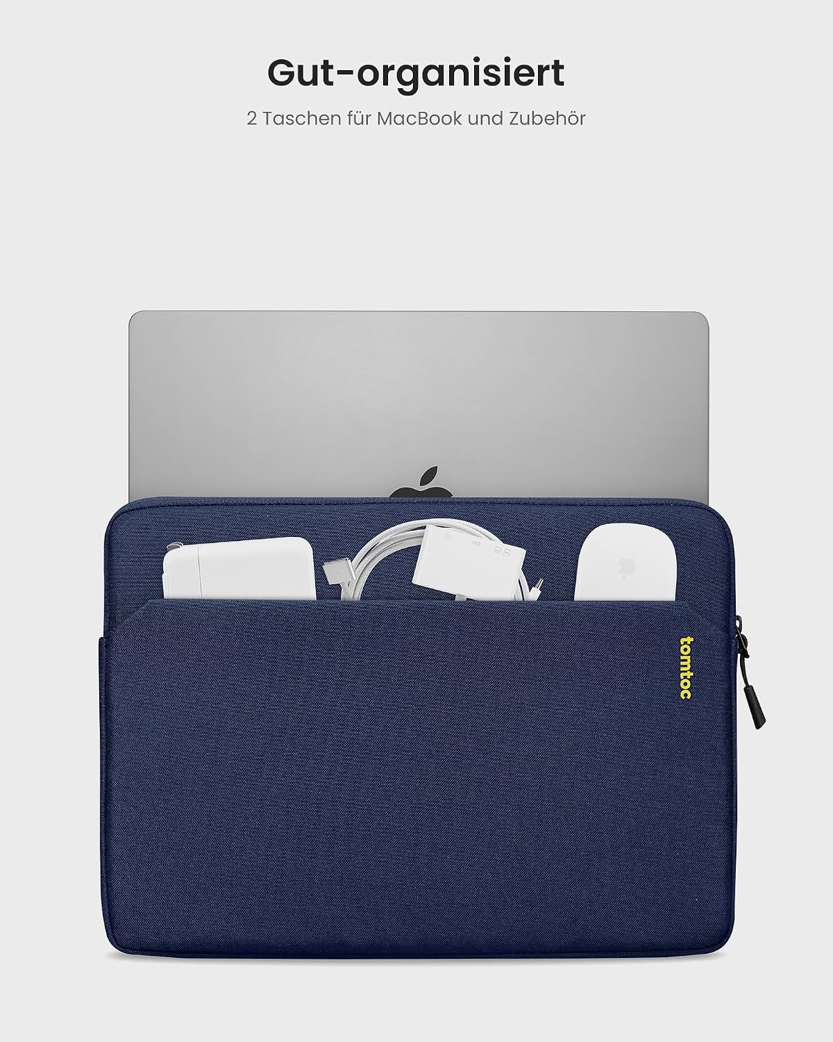 Detalle de tomtoc Slim Laptop Tasche Hülle für 14‑Zoll MacBook Pro & Surface 7 – wasserabweisend, schlank