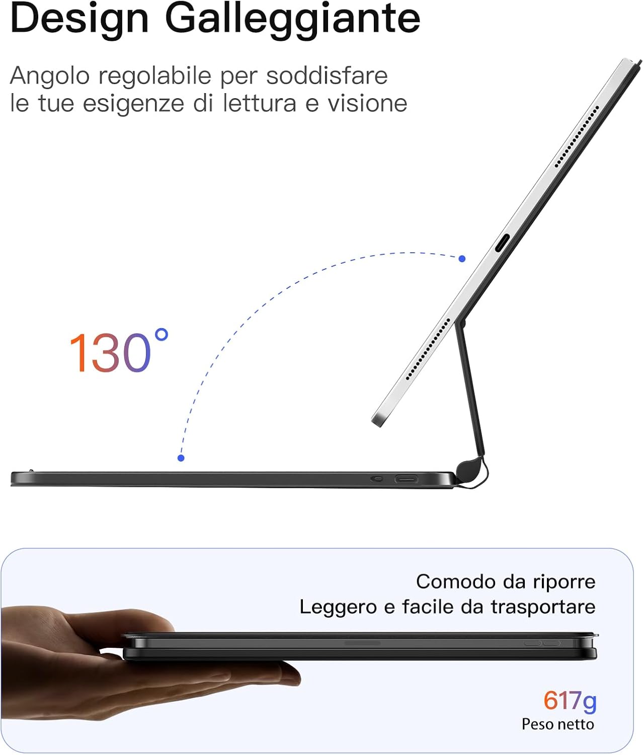Thumbnail 2 de Inateck Custodia tastiera magnetica A16 11"