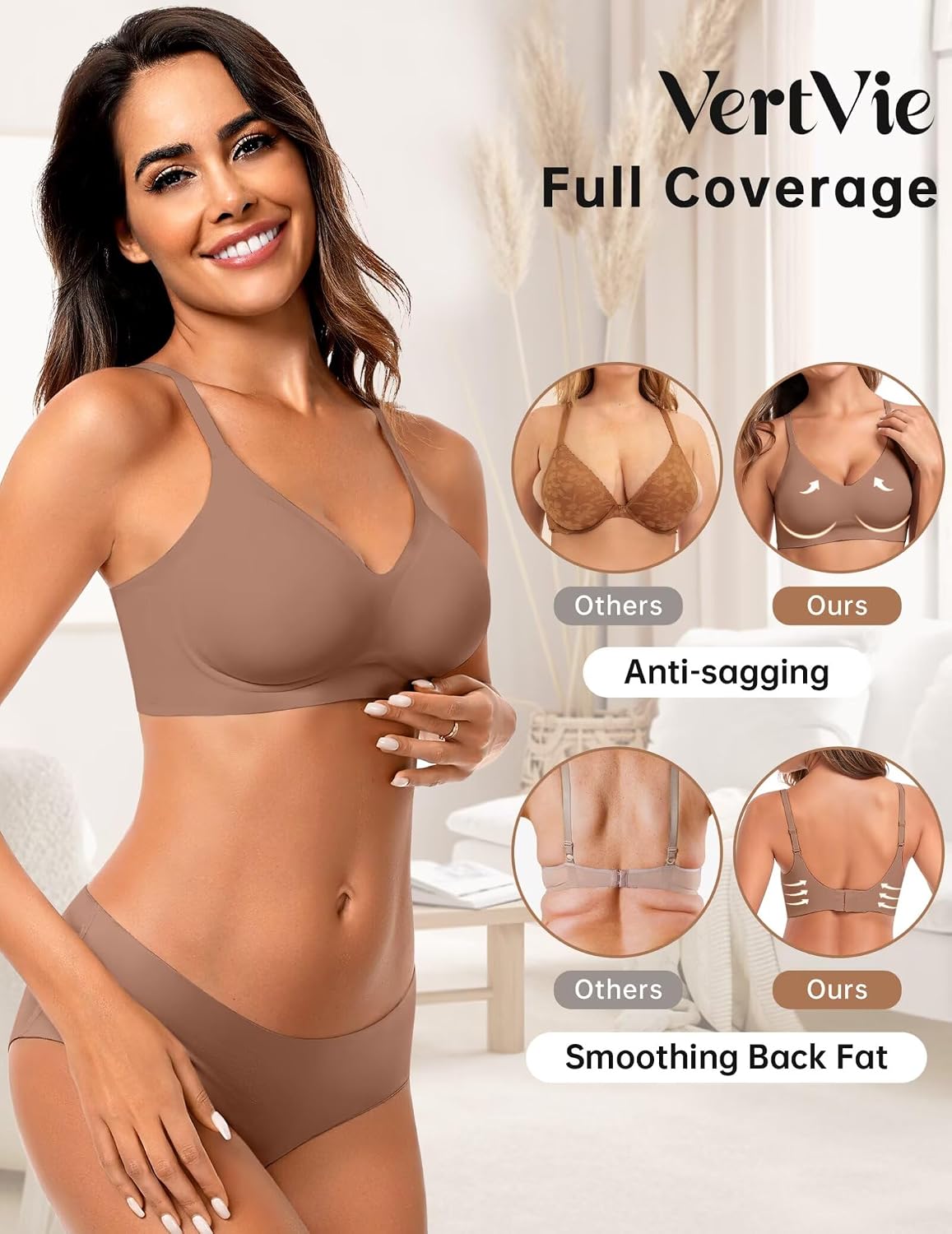 Thumbnail 2 de Vertvie Women's Seamless Jelly Bras: Wireless, Full Coverage Comfort with Push-Up Lift